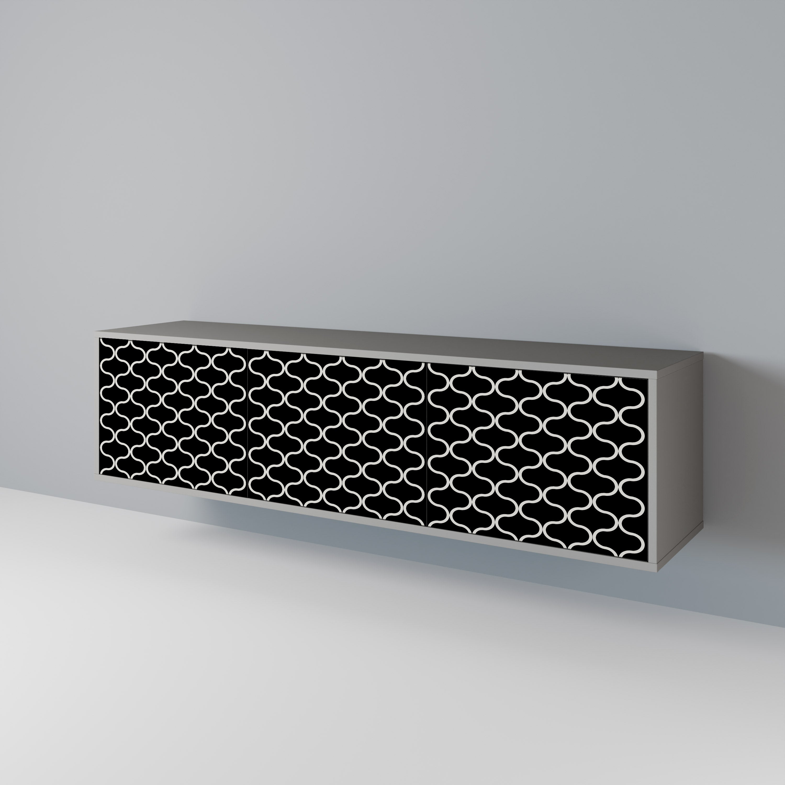 TESSELATED BLACKNESS 3-Door TV Cabinet