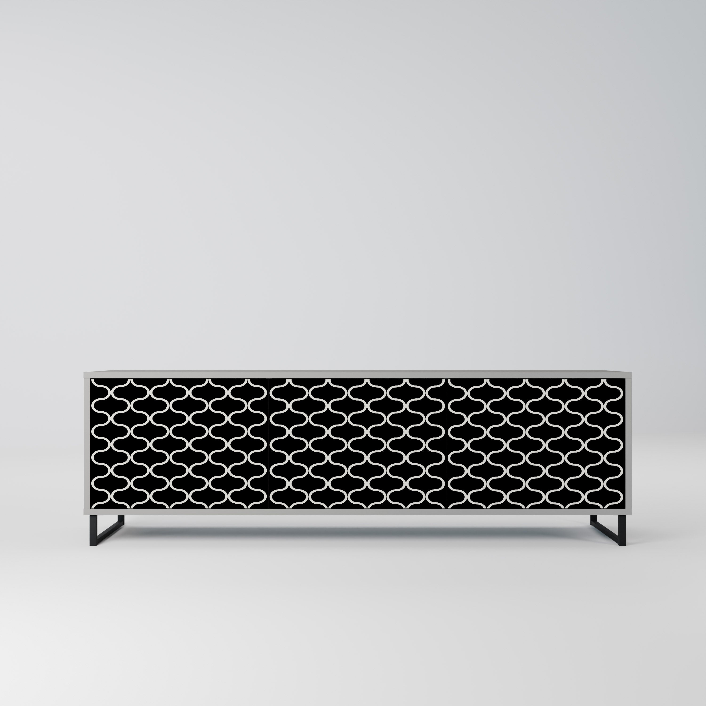 TESSELATED BLACKNESS TV-Lowboard mit 3 Türen in Grau