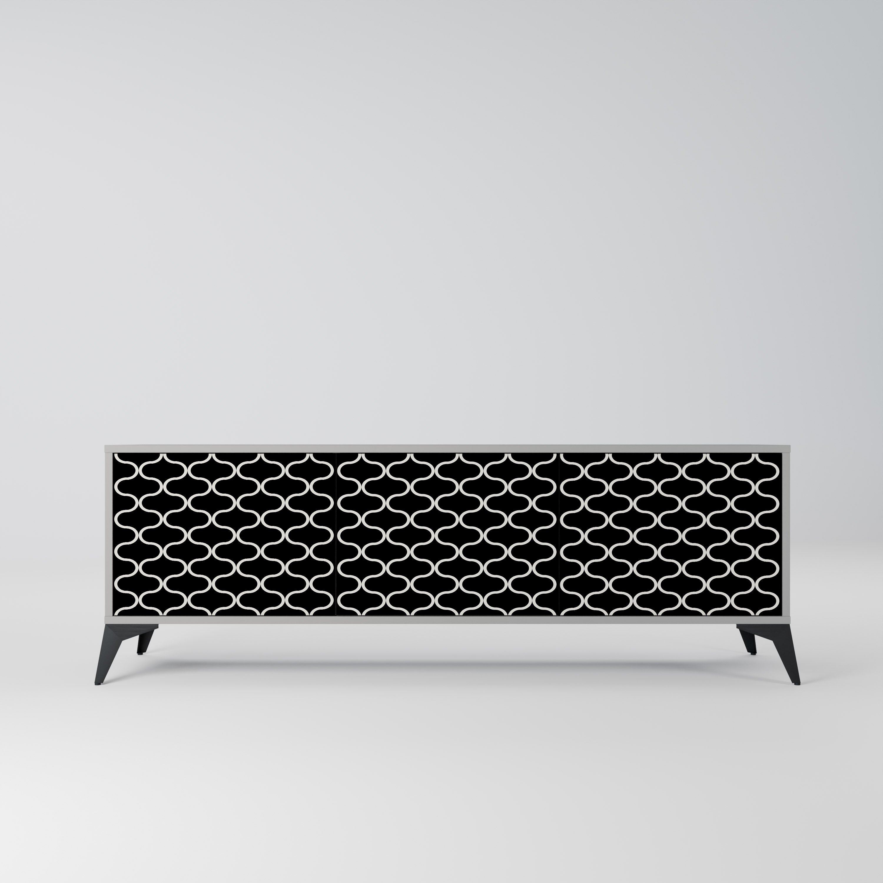 TESSELATED BLACKNESS TV-Lowboard mit 3 Türen in Grau