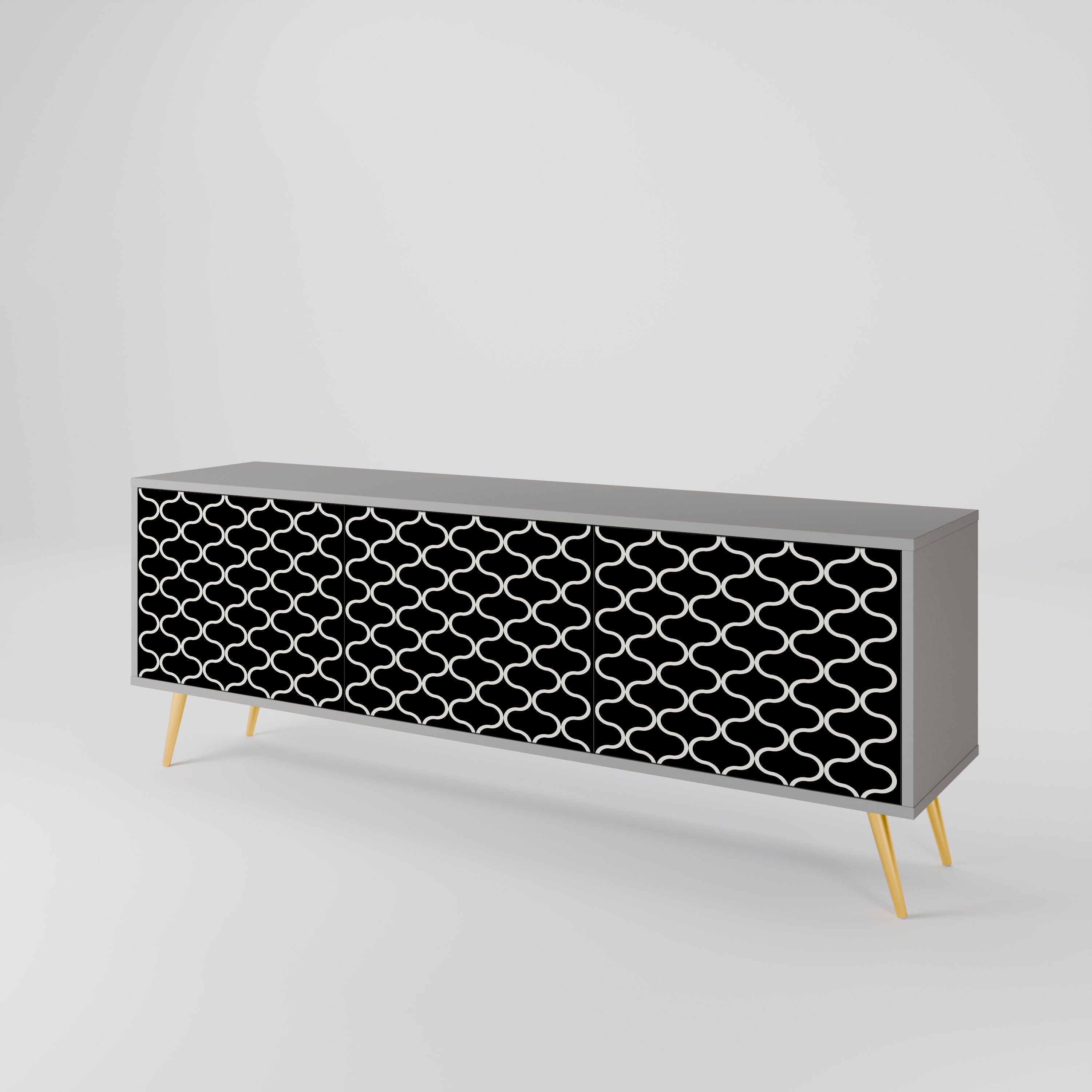 TESSELATED BLACKNESS 3-Door TV Cabinet