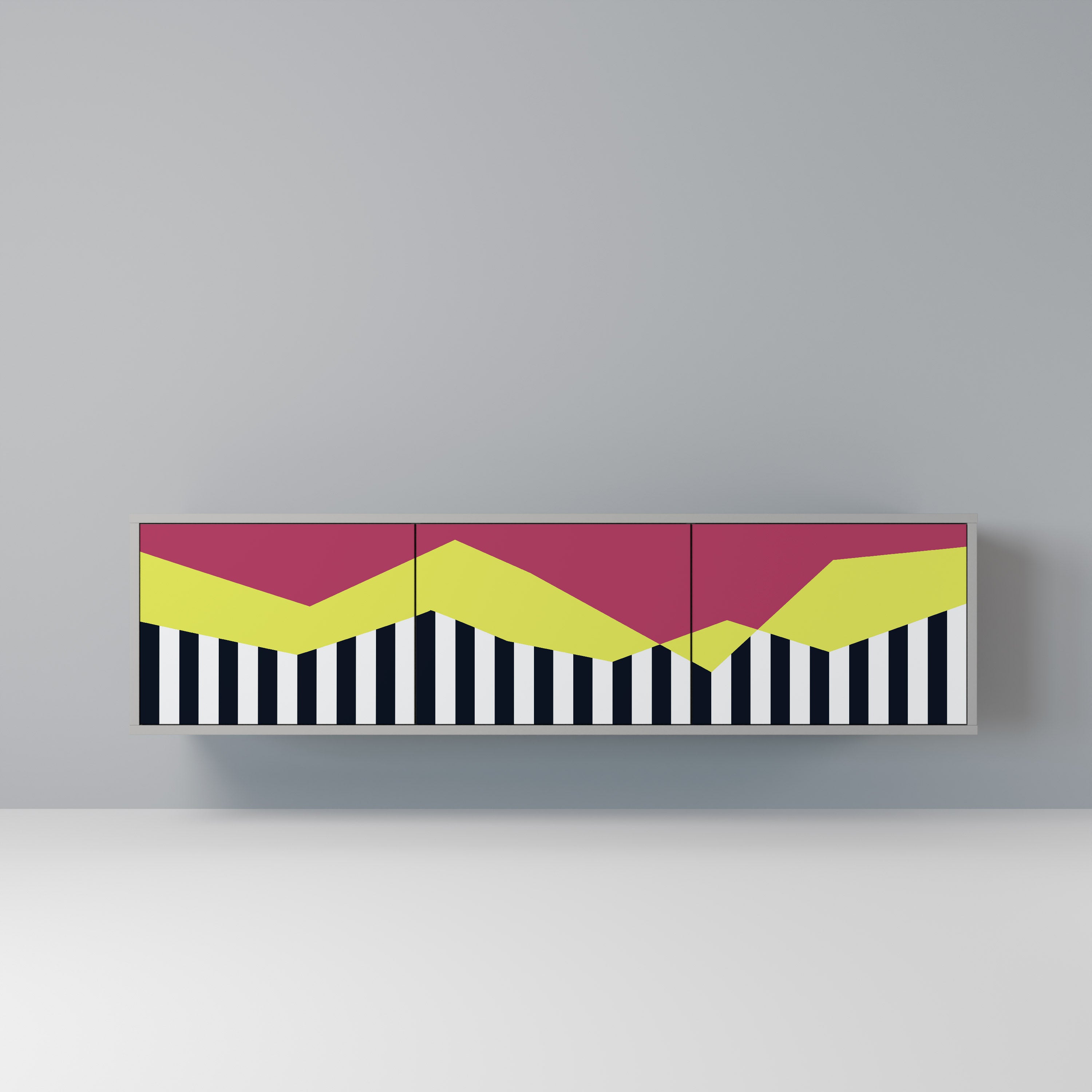 PIANO FANTASY TV-Lowboard mit 3 Türen in Grau