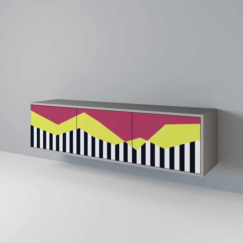 PIANO FANTASY TV-Lowboard mit 3 Türen in Grau