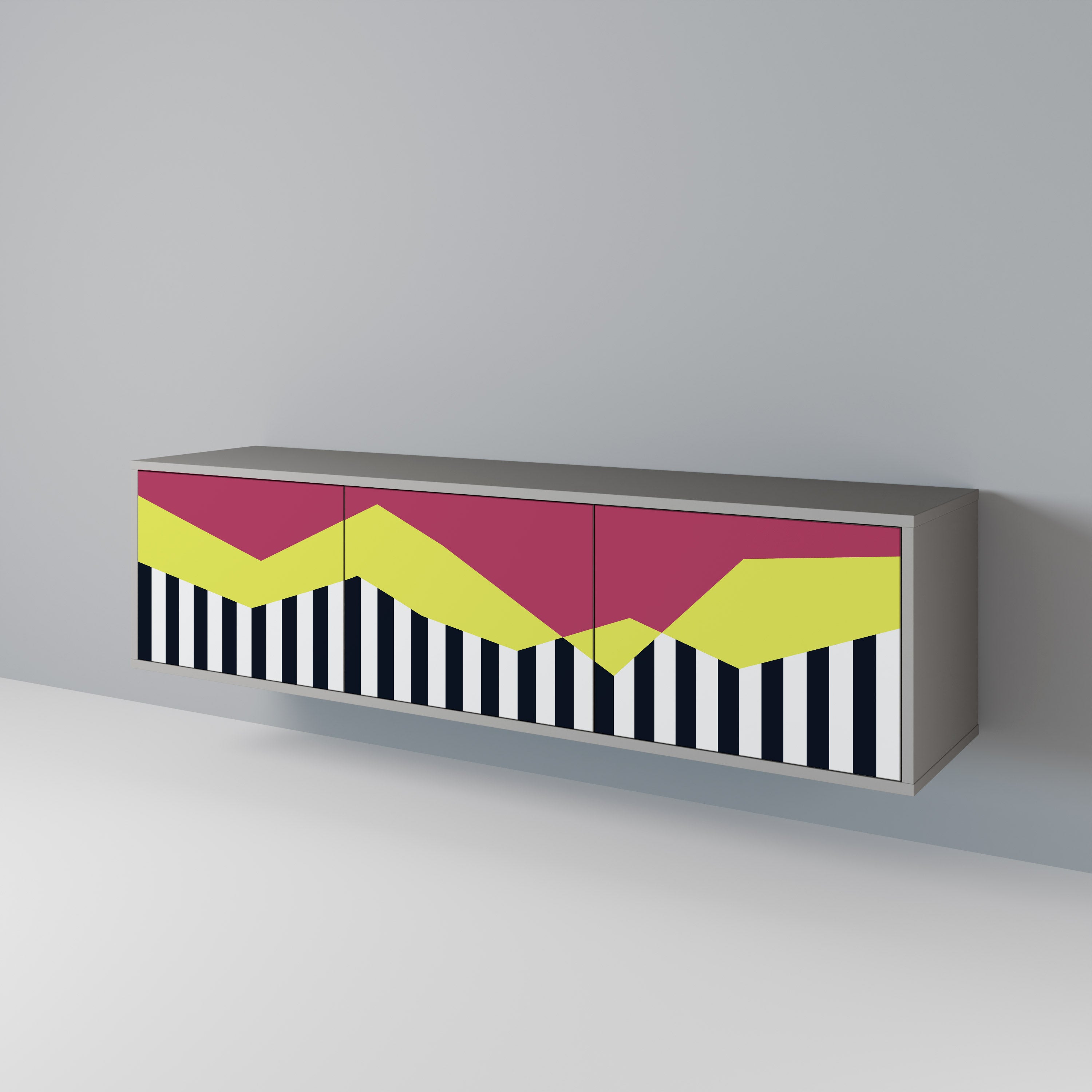 PIANO FANTASY TV-Lowboard mit 3 Türen in Grau