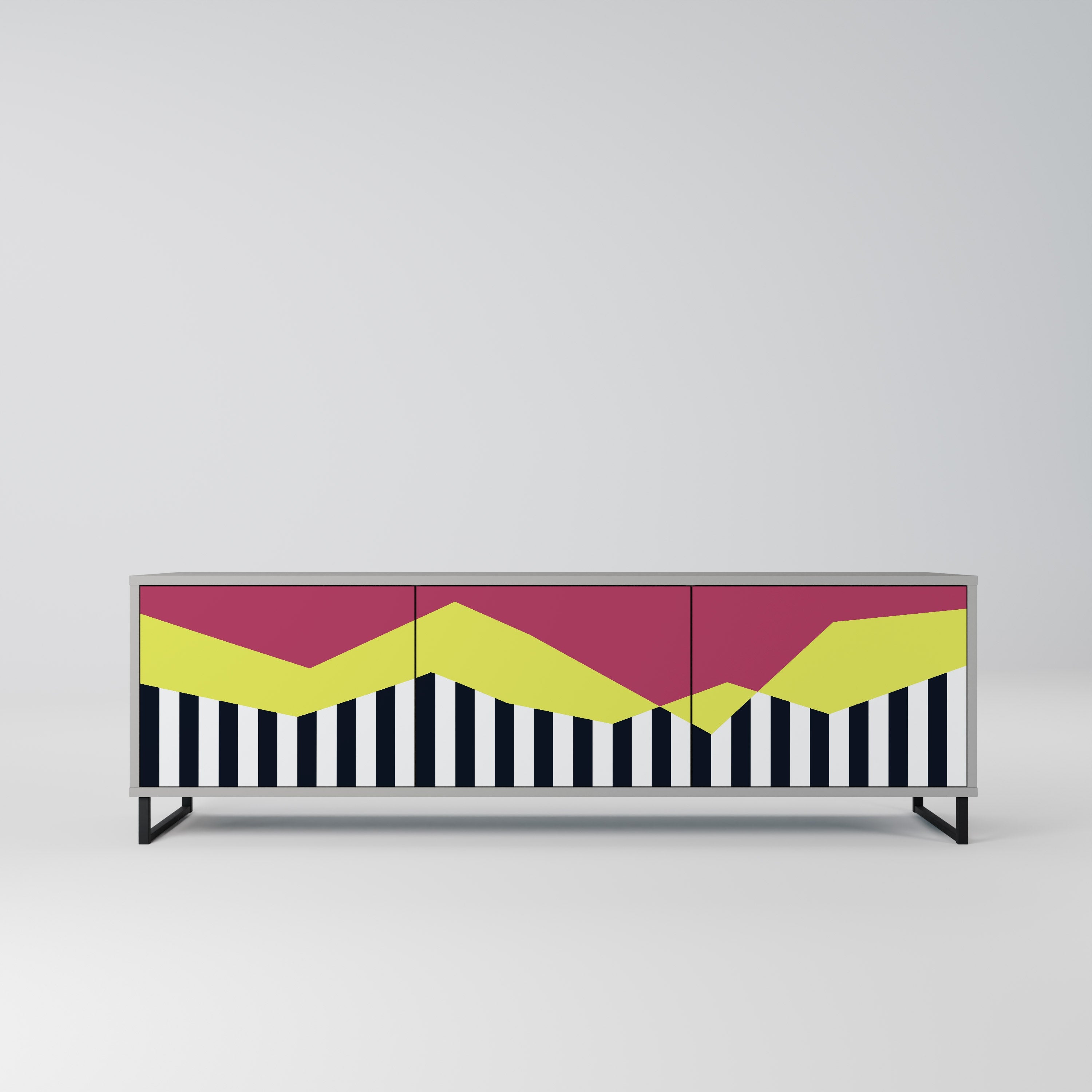 PIANO FANTASY TV-Lowboard mit 3 Türen in Grau