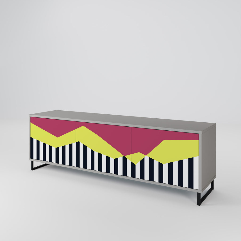 PIANO FANTASY TV-Lowboard mit 3 Türen in Grau