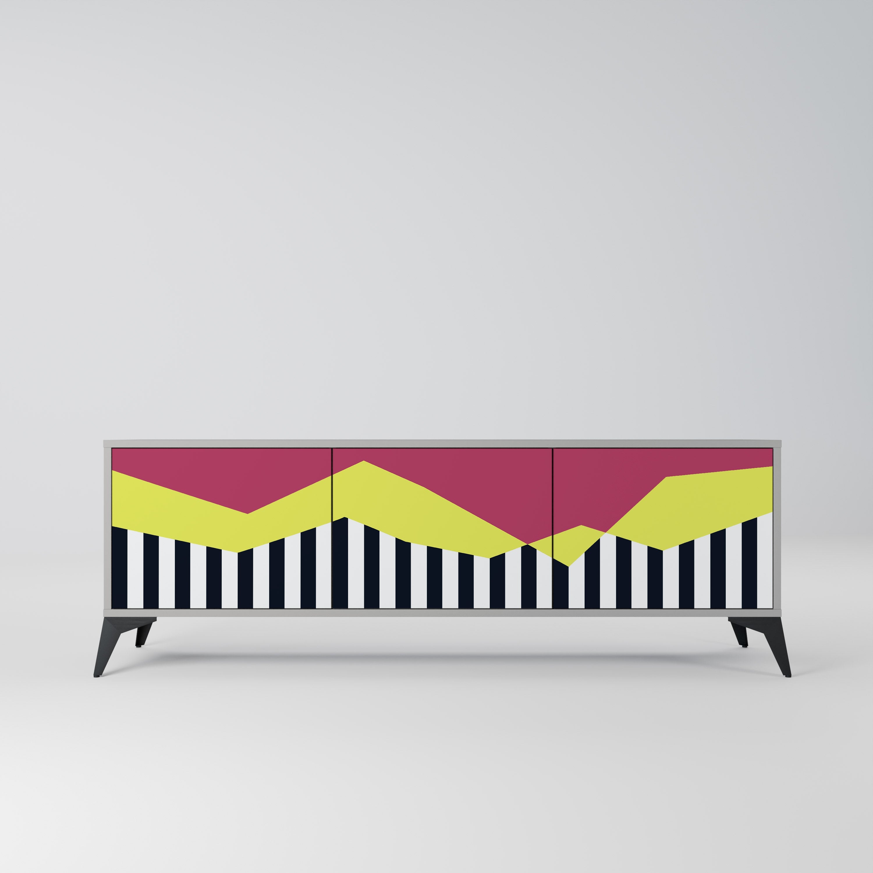 PIANO FANTASY TV-Lowboard mit 3 Türen in Grau