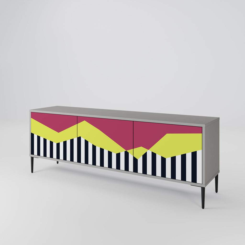 PIANO FANTASY TV-Lowboard mit 3 Türen in Grau