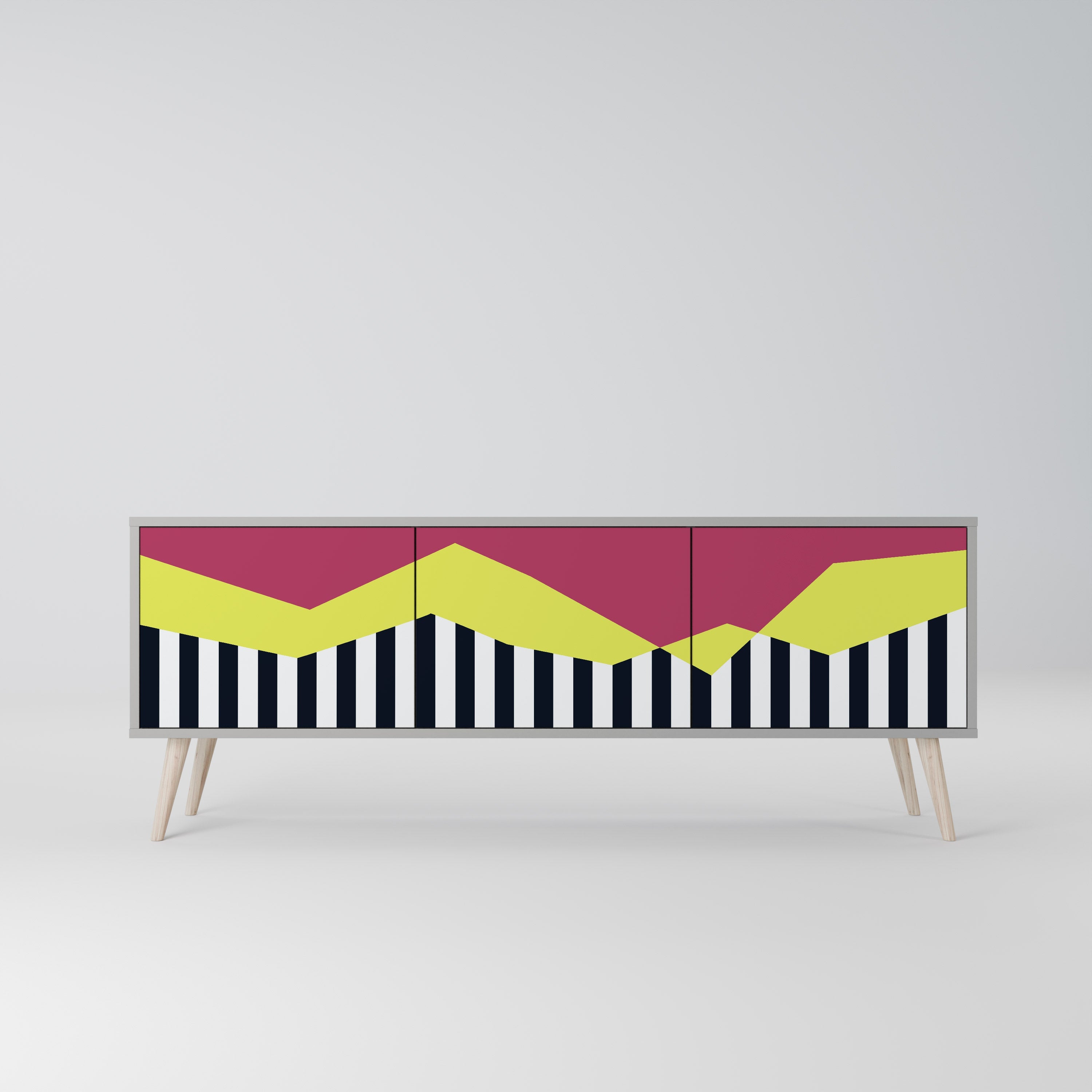 PIANO FANTASY TV-Lowboard mit 3 Türen in Grau