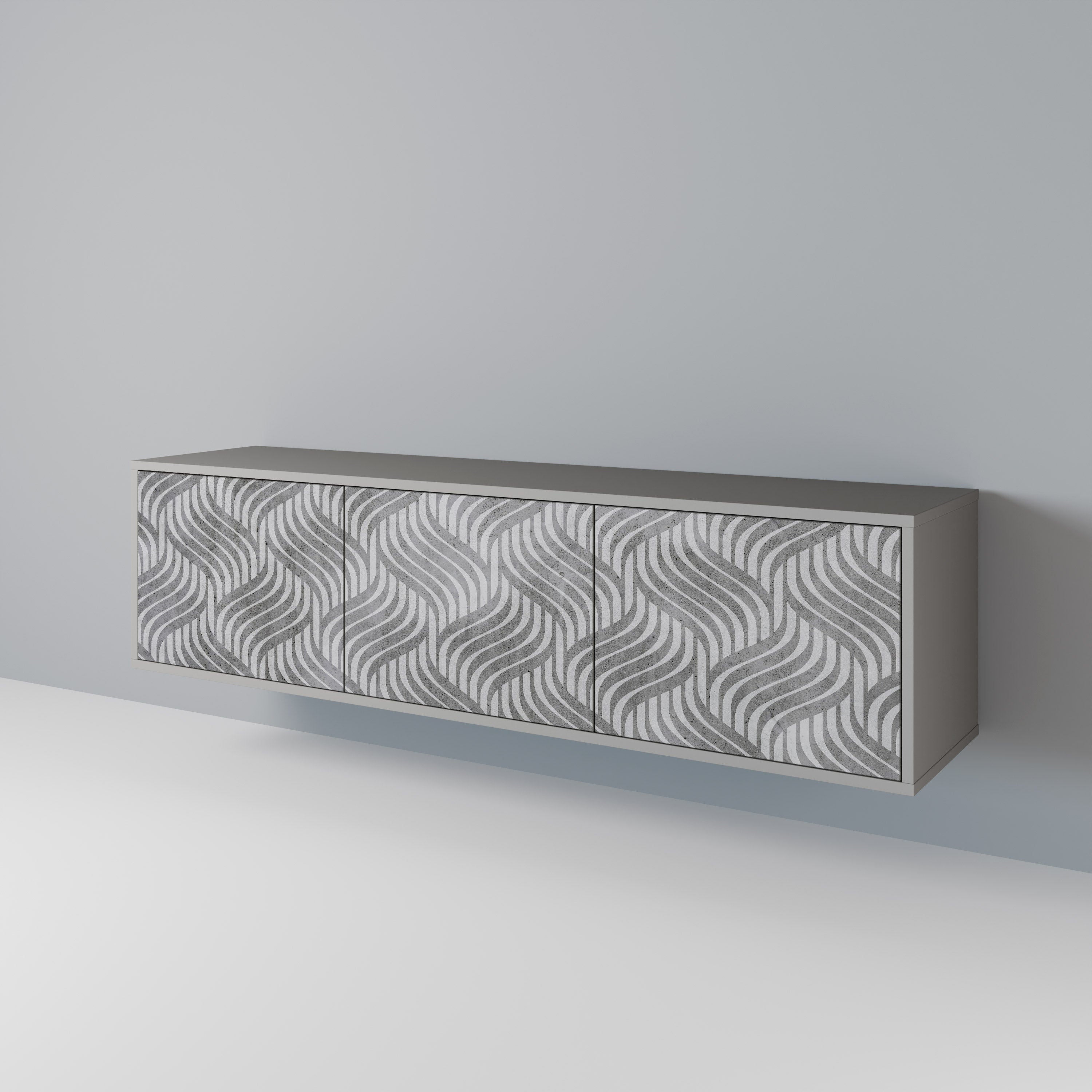 CONCRETE MOVEMENT TV-Lowboard mit 3 Türen in Grau