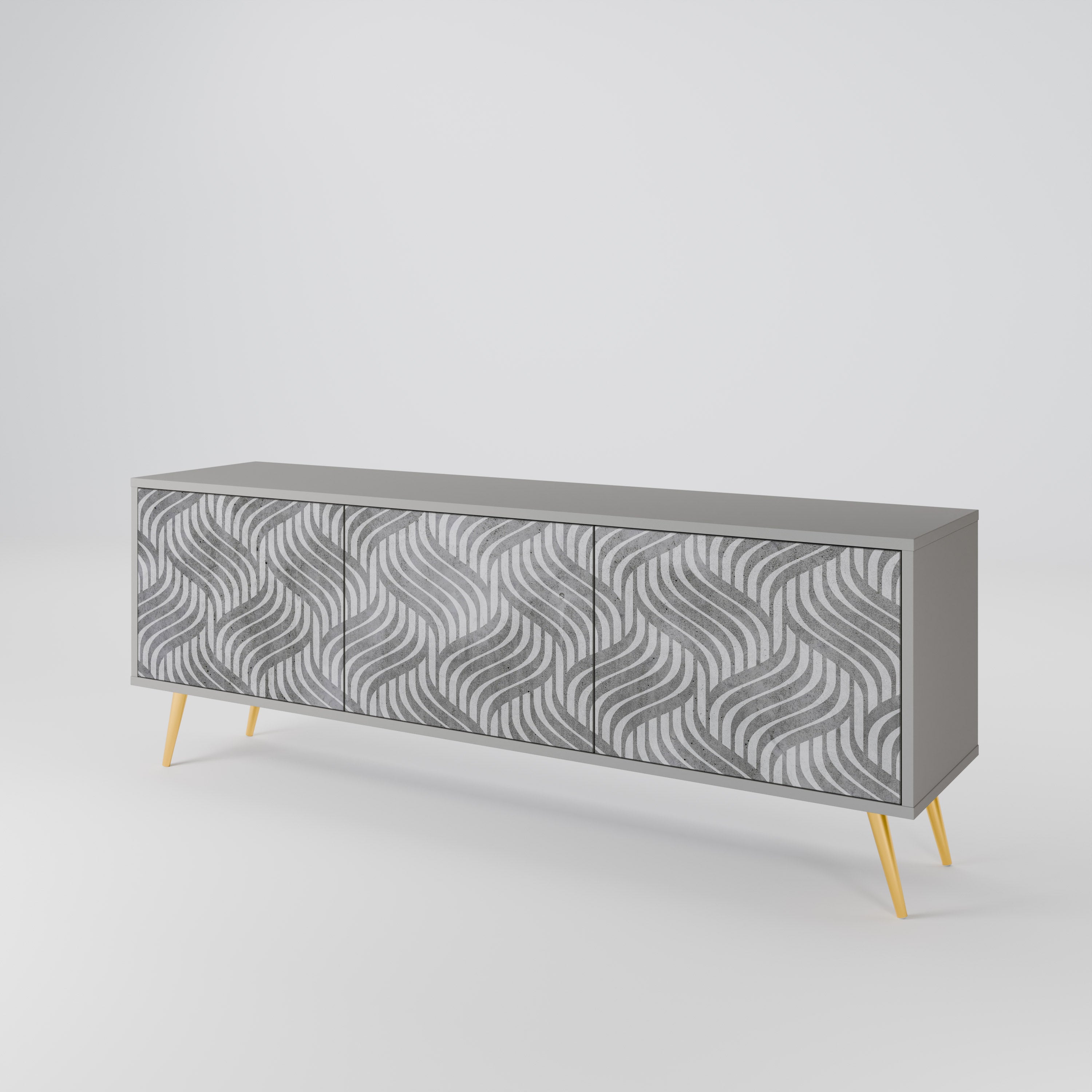 CONCRETE MOVEMENT 3-Door TV Cabinet