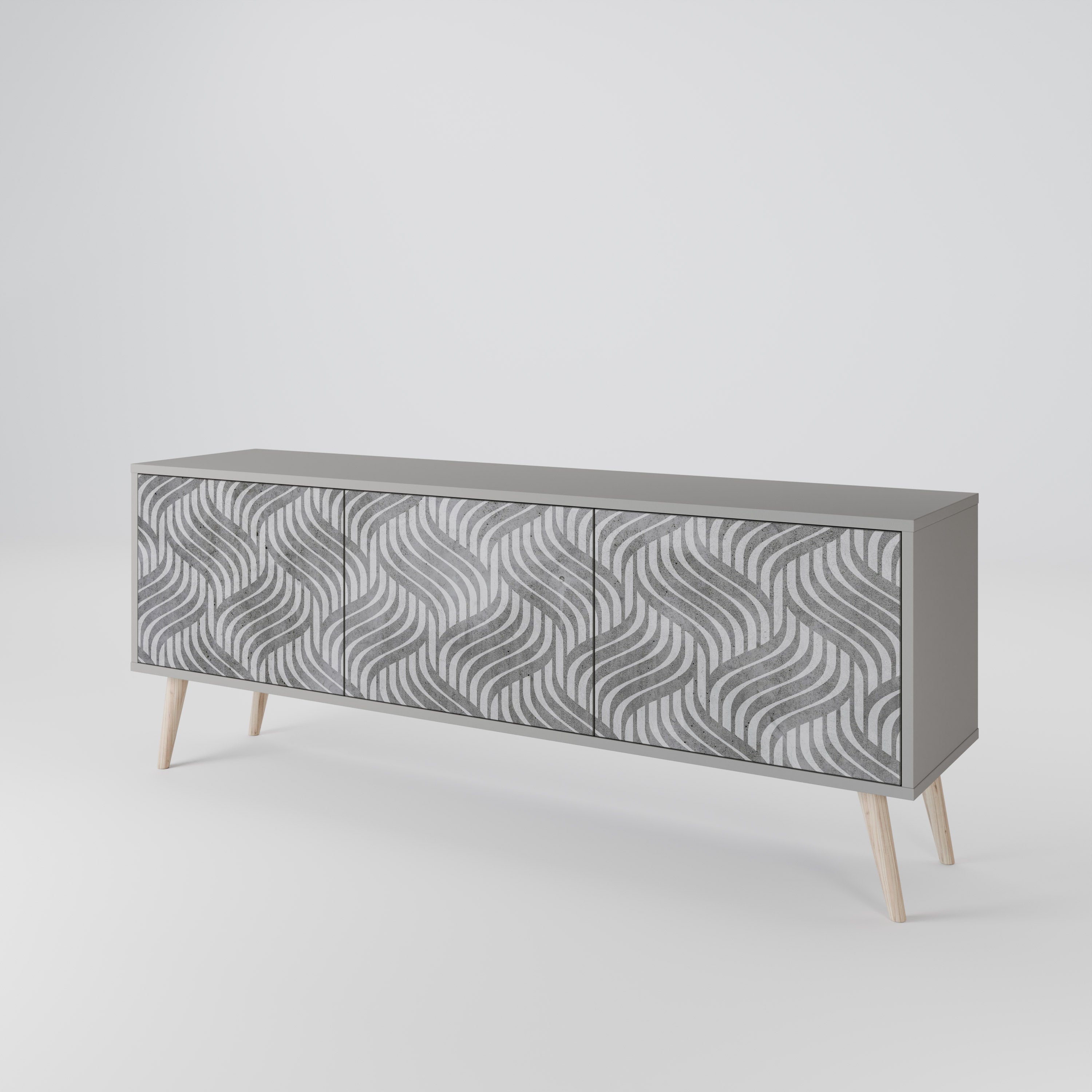 CONCRETE MOVEMENT 3-Door TV Cabinet