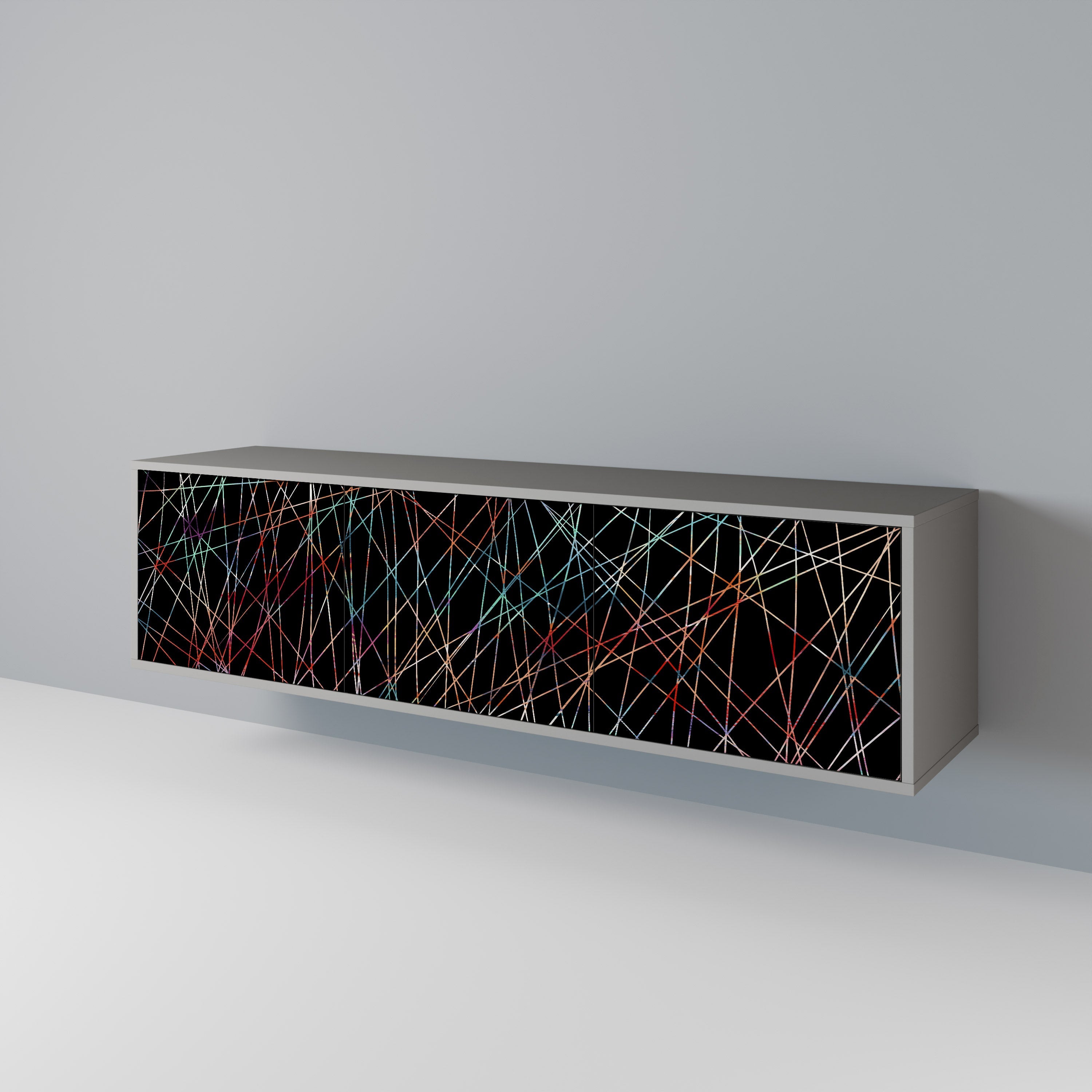 LUMINOUS SNARE TV-Lowboard mit 3 Türen in Grau