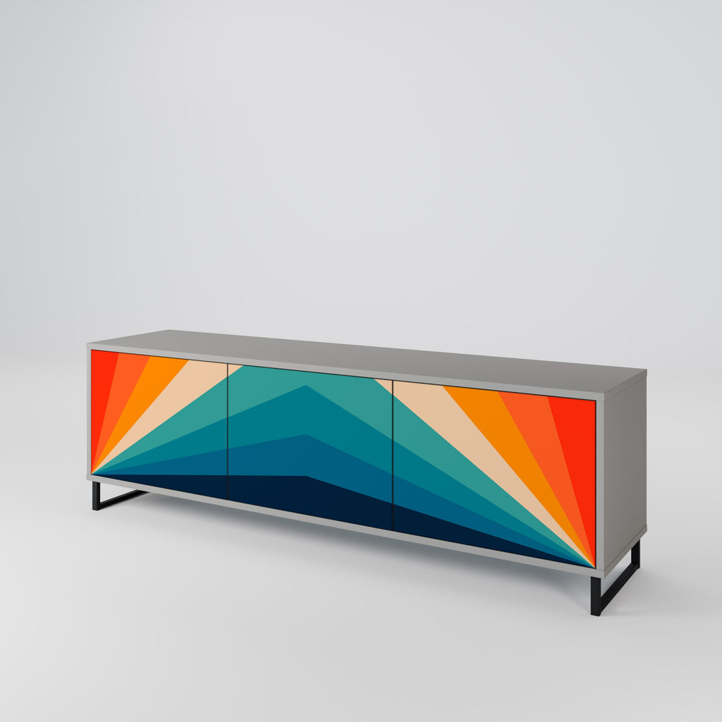 PRISM CONCUSSION TV-Lowboard mit 3 Türen in Grau