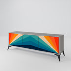 PRISM CONCUSSION TV-Lowboard mit 3 Türen in Grau