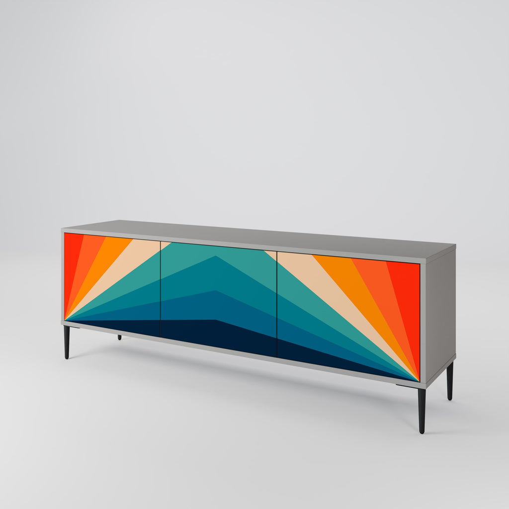 PRISM CONCUSSION TV-Lowboard mit 3 Türen in Grau