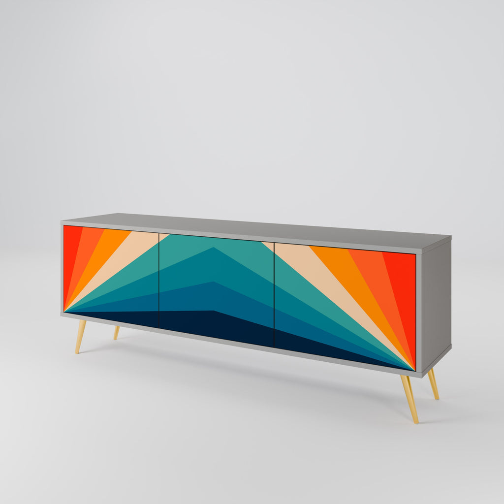 PRISM CONCUSSION TV-Lowboard mit 3 Türen in Grau