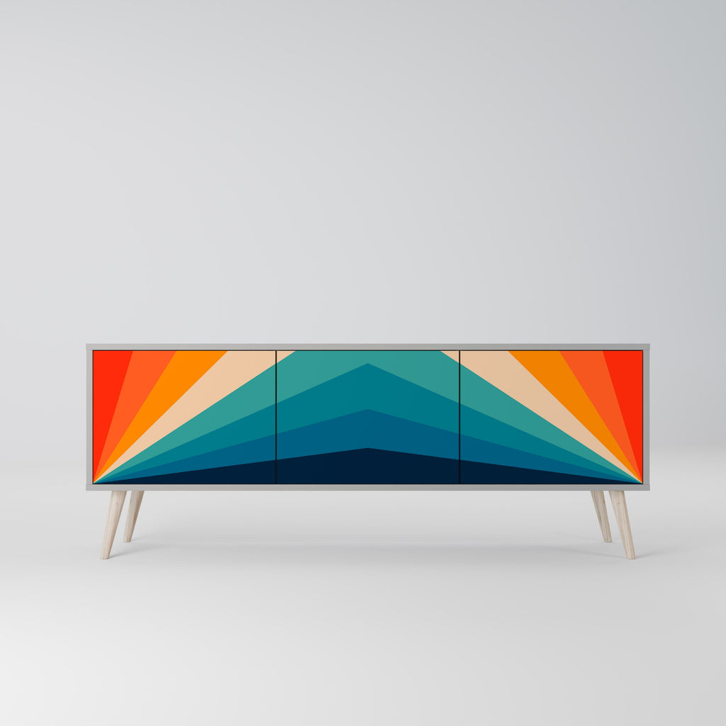 PRISM CONCUSSION TV-Lowboard mit 3 Türen in Grau