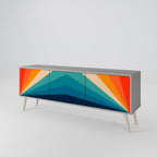 PRISM CONCUSSION TV-Lowboard mit 3 Türen in Grau