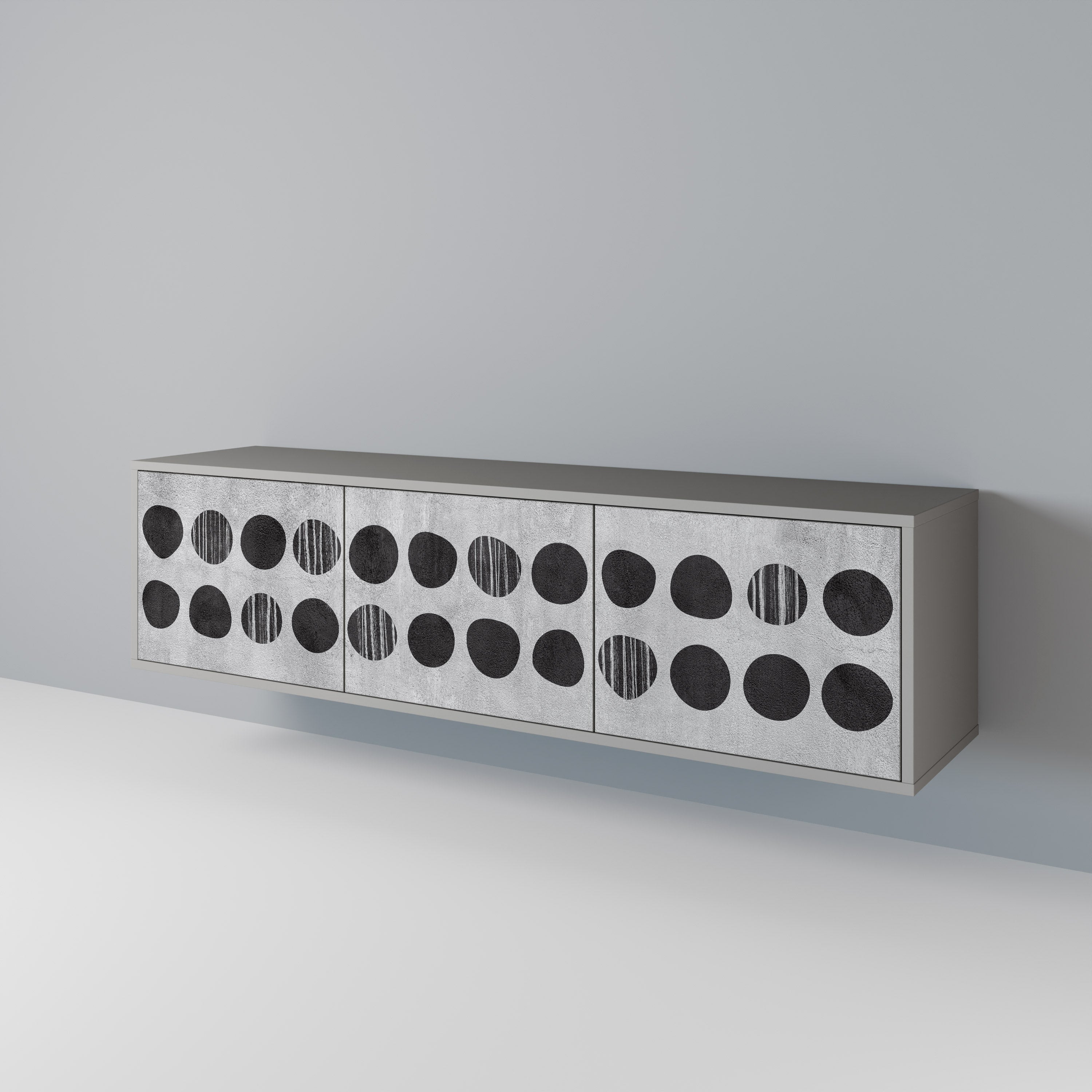 GHOSTLY GRADIENTS TV-Lowboard mit 3 Türen in Grau