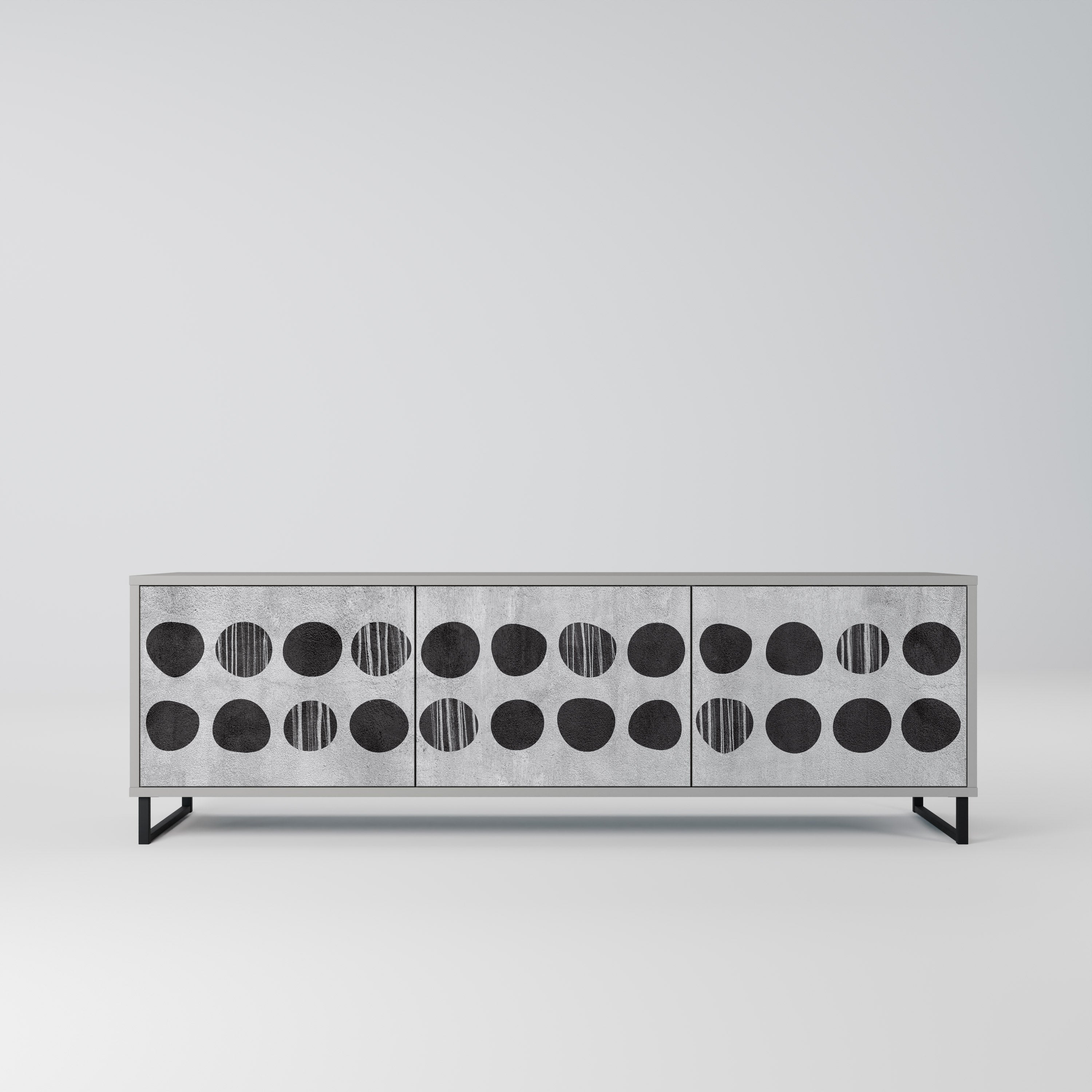 GHOSTLY GRADIENTS 3-Door TV Stand in Grey Finish