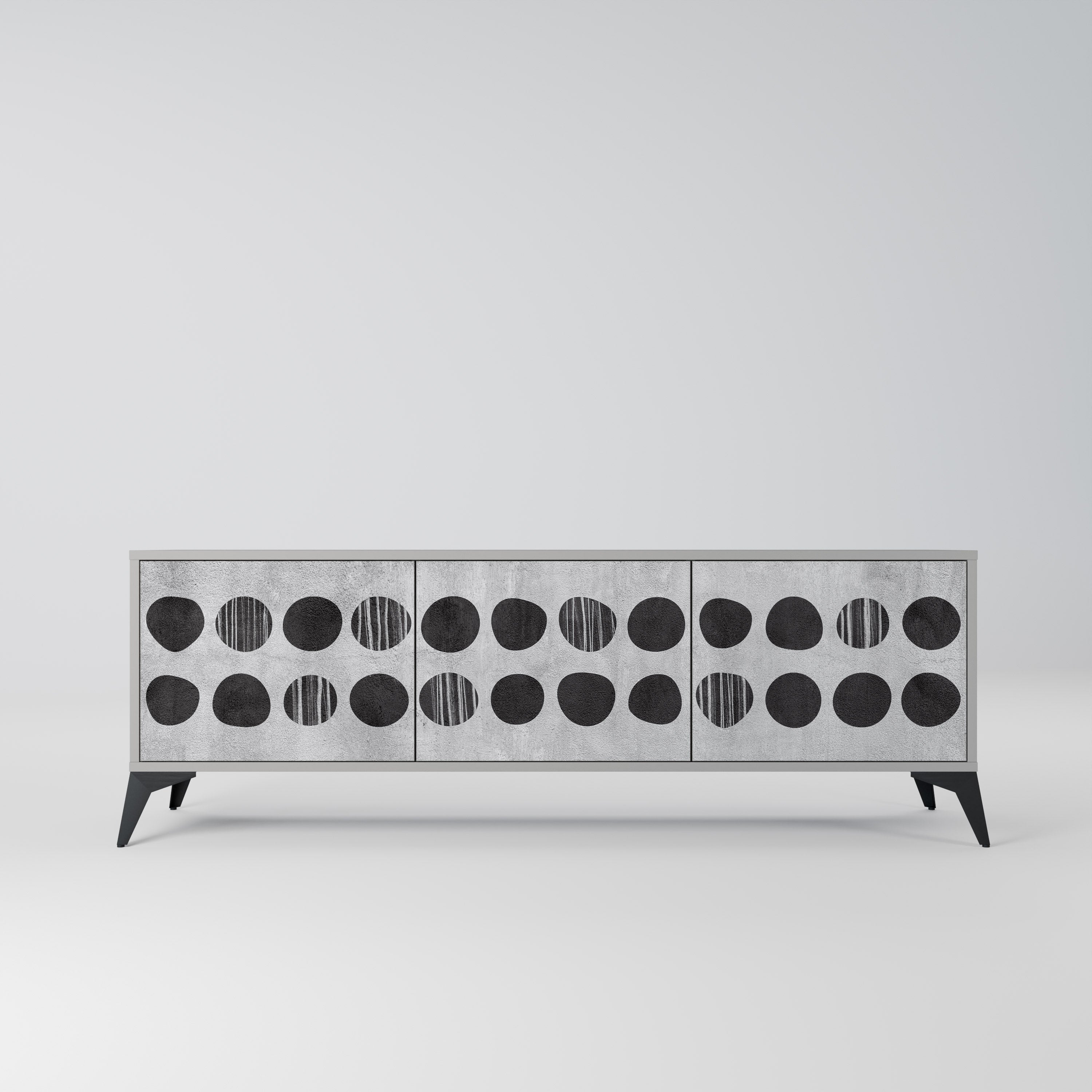 GHOSTLY GRADIENTS 3-Door TV Stand in Grey Finish