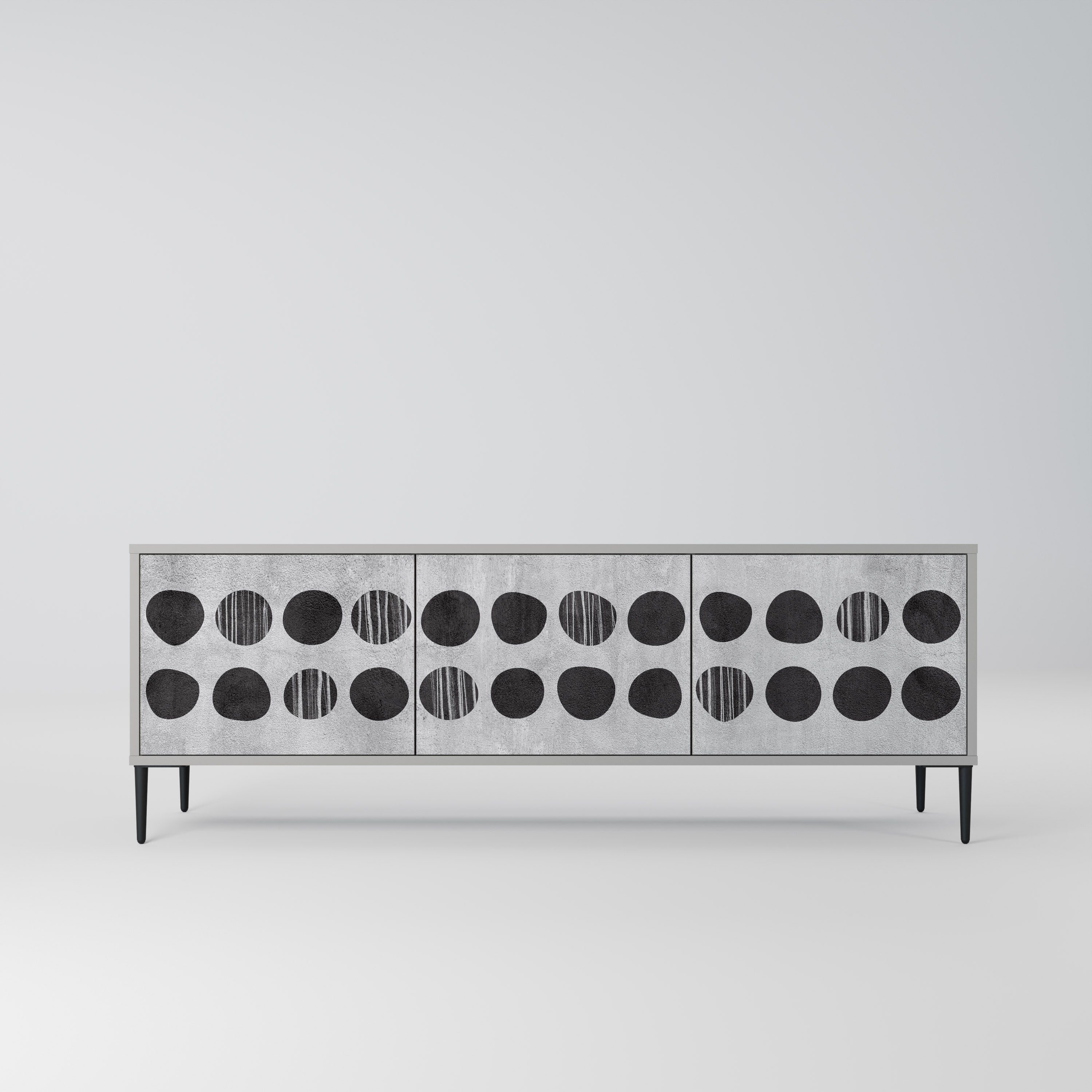 GHOSTLY GRADIENTS 3-Door TV Stand in Grey Finish