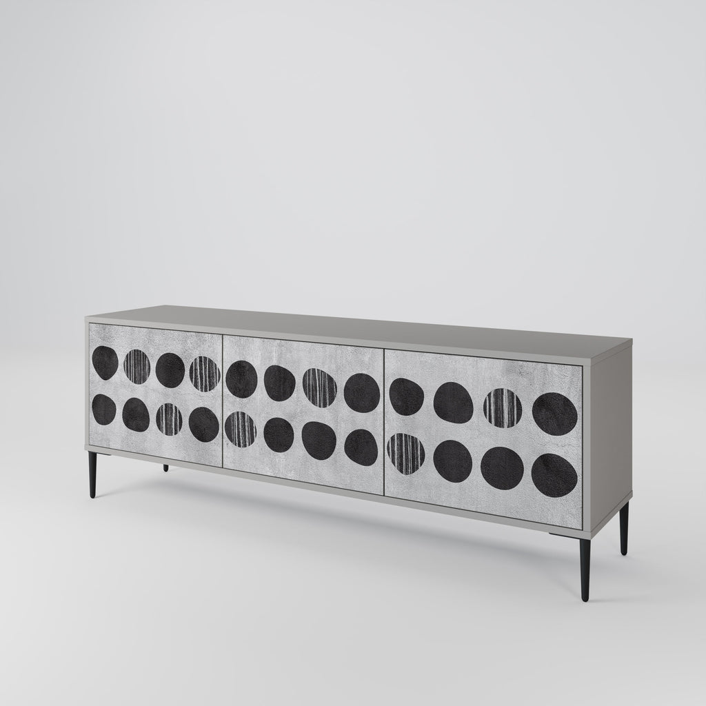 GHOSTLY GRADIENTS TV-Lowboard mit 3 Türen in Grau