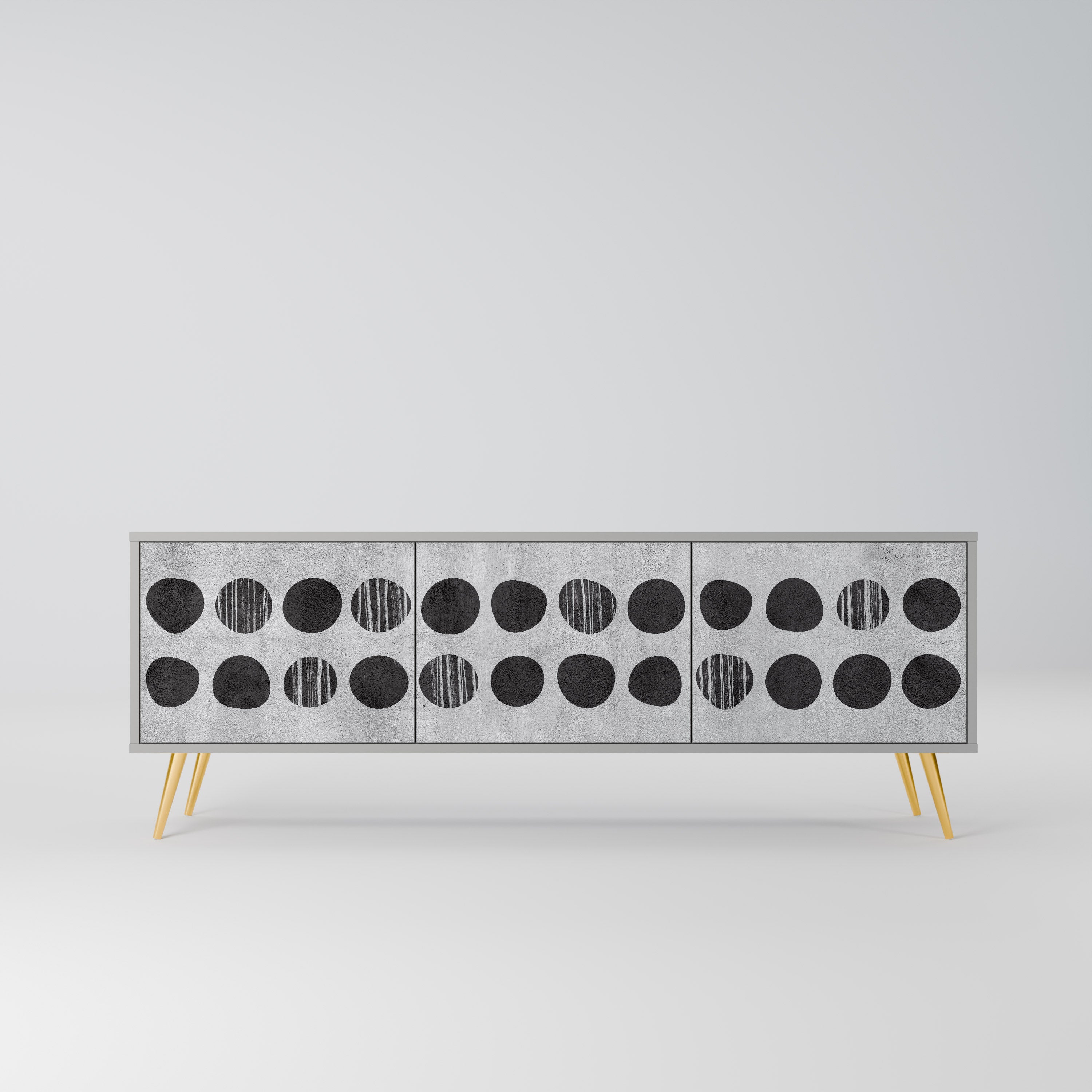 GHOSTLY GRADIENTS 3-Door TV Stand in Grey Finish