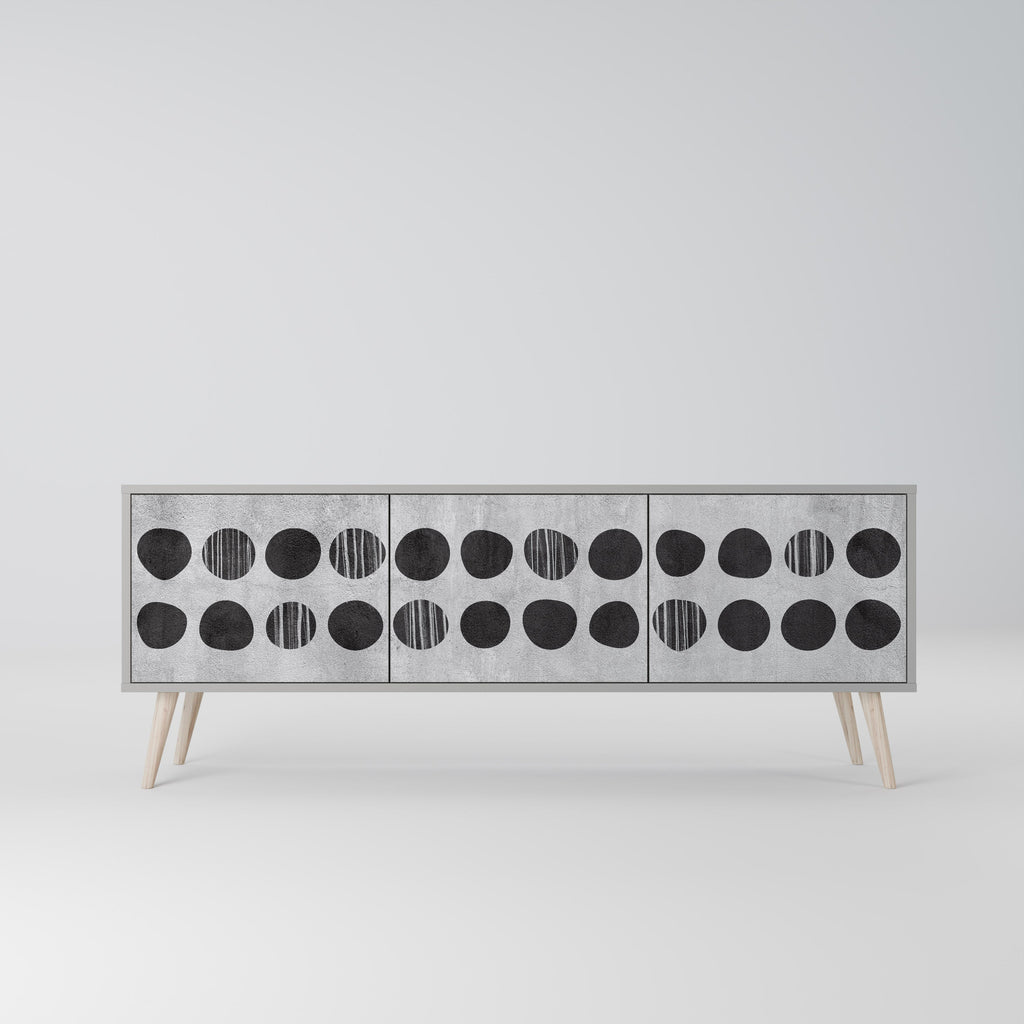 GHOSTLY GRADIENTS TV-Lowboard mit 3 Türen in Grau