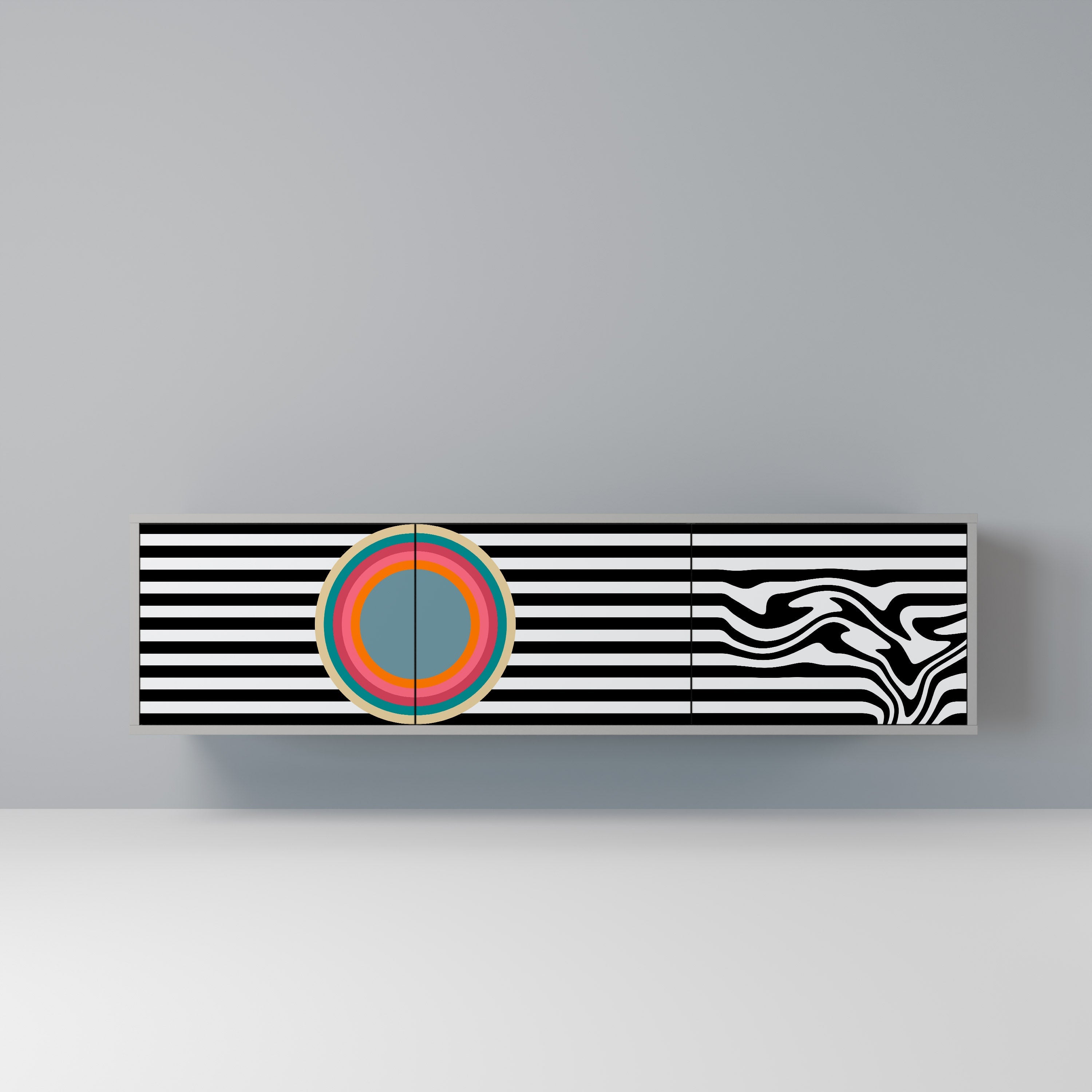 SPECTRA SHOWCASE 3-Door TV Stand in Grey Finish