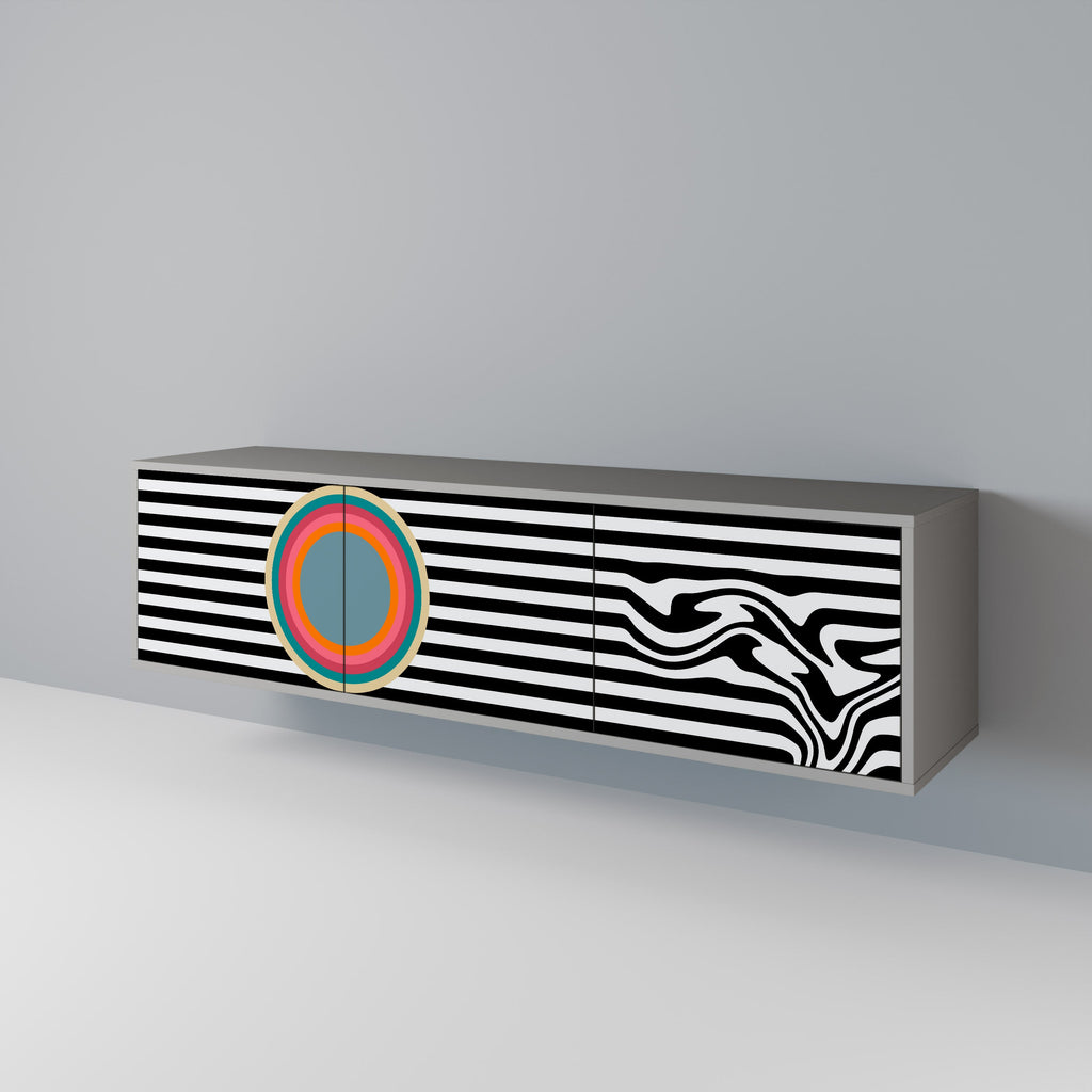 SPECTRA SHOWCASE TV-Lowboard mit 3 Türen in Grau