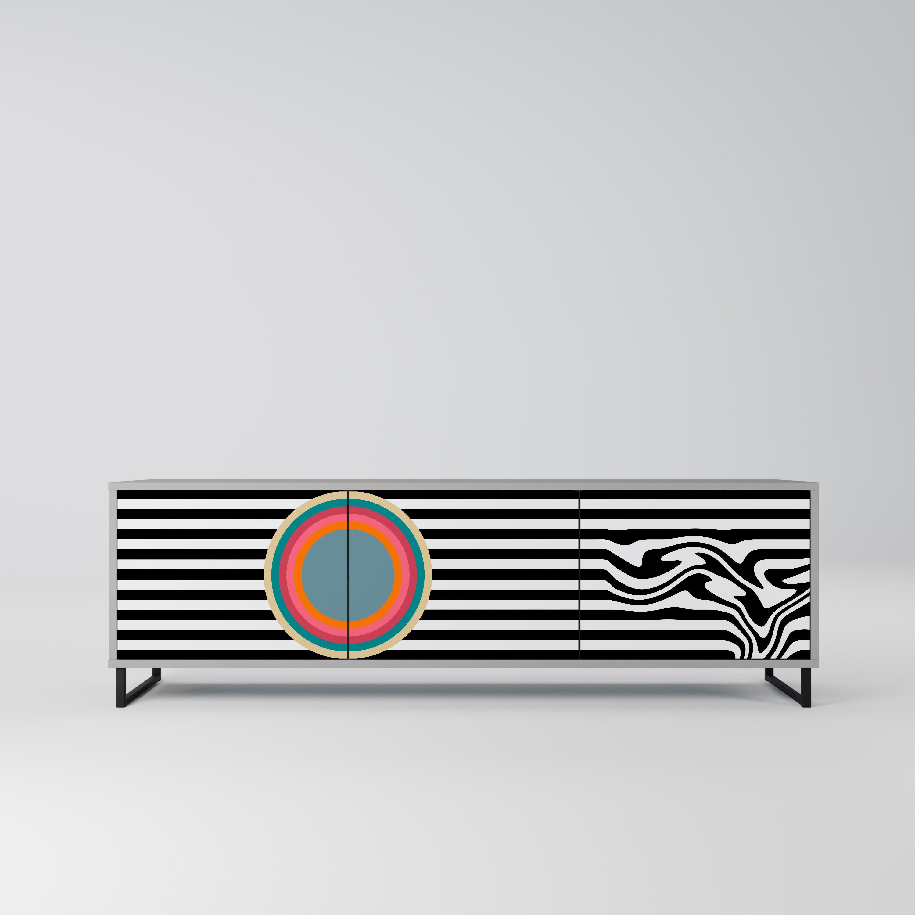 SPECTRA SHOWCASE 3-Door TV Stand in Grey Finish