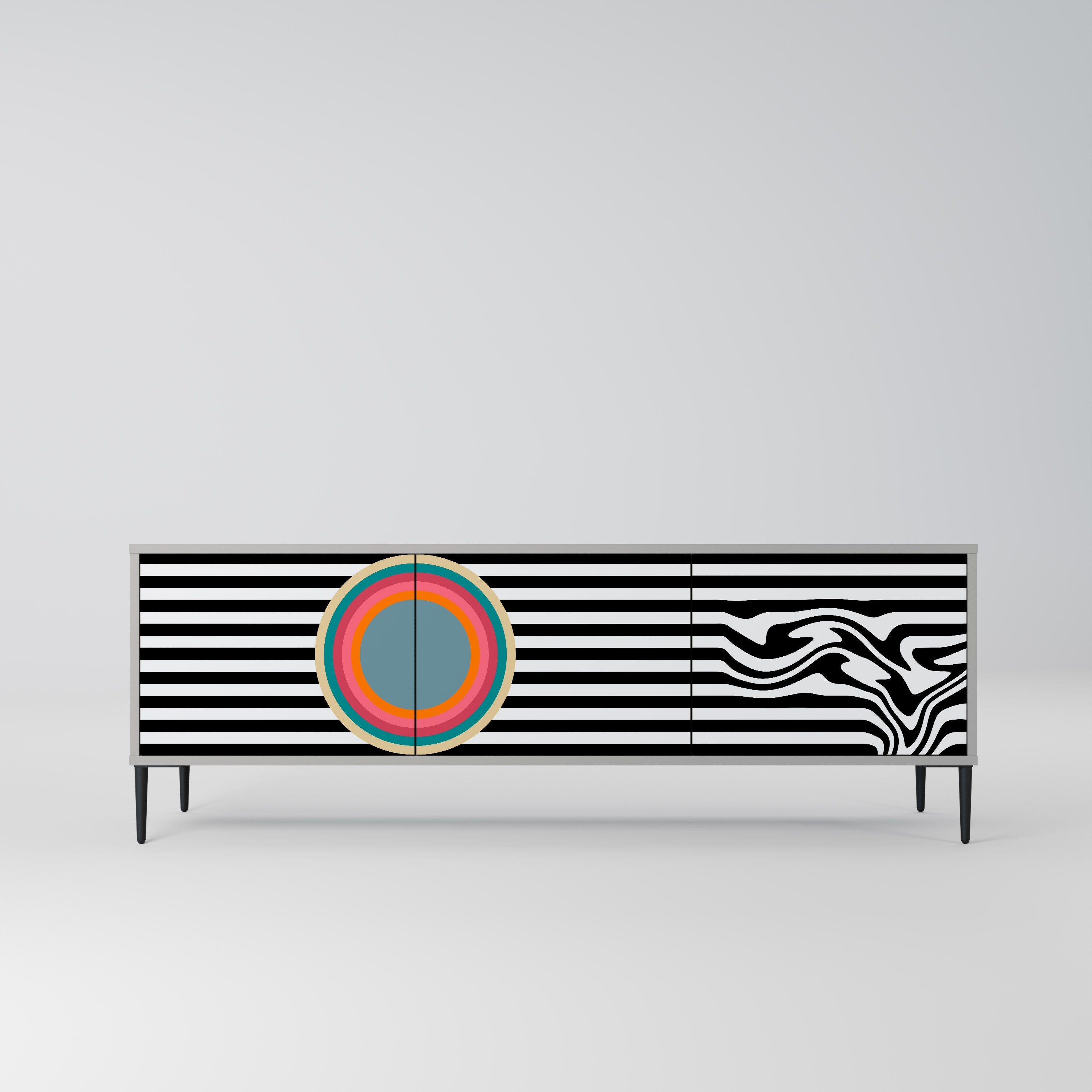 SPECTRA SHOWCASE 3-Door TV Stand in Grey Finish