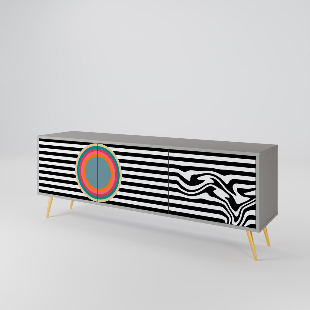 SPECTRA SHOWCASE TV-Lowboard mit 3 Türen in Grau