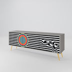 SPECTRA SHOWCASE TV-Lowboard mit 3 Türen in Grau