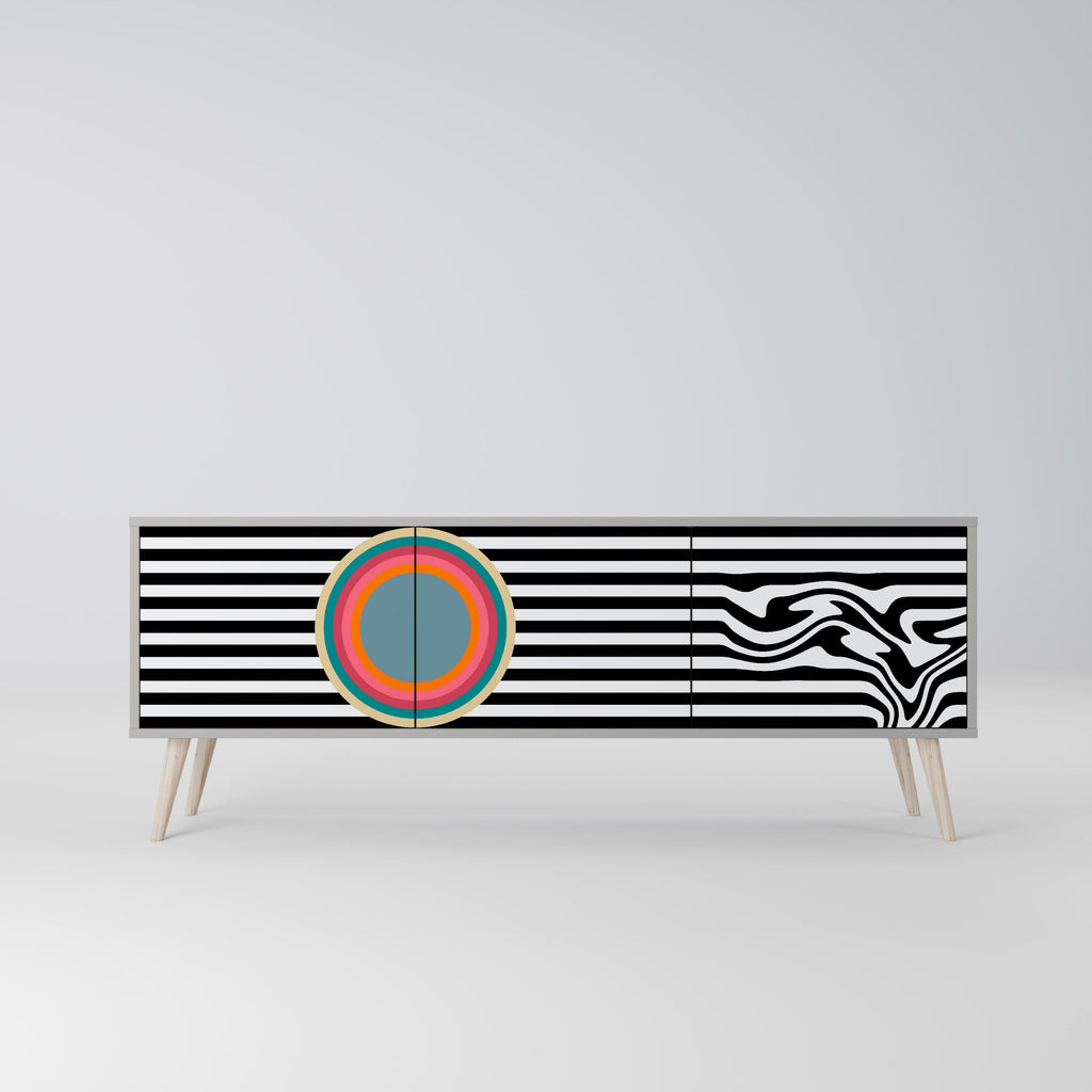 SPECTRA SHOWCASE TV-Lowboard mit 3 Türen in Grau