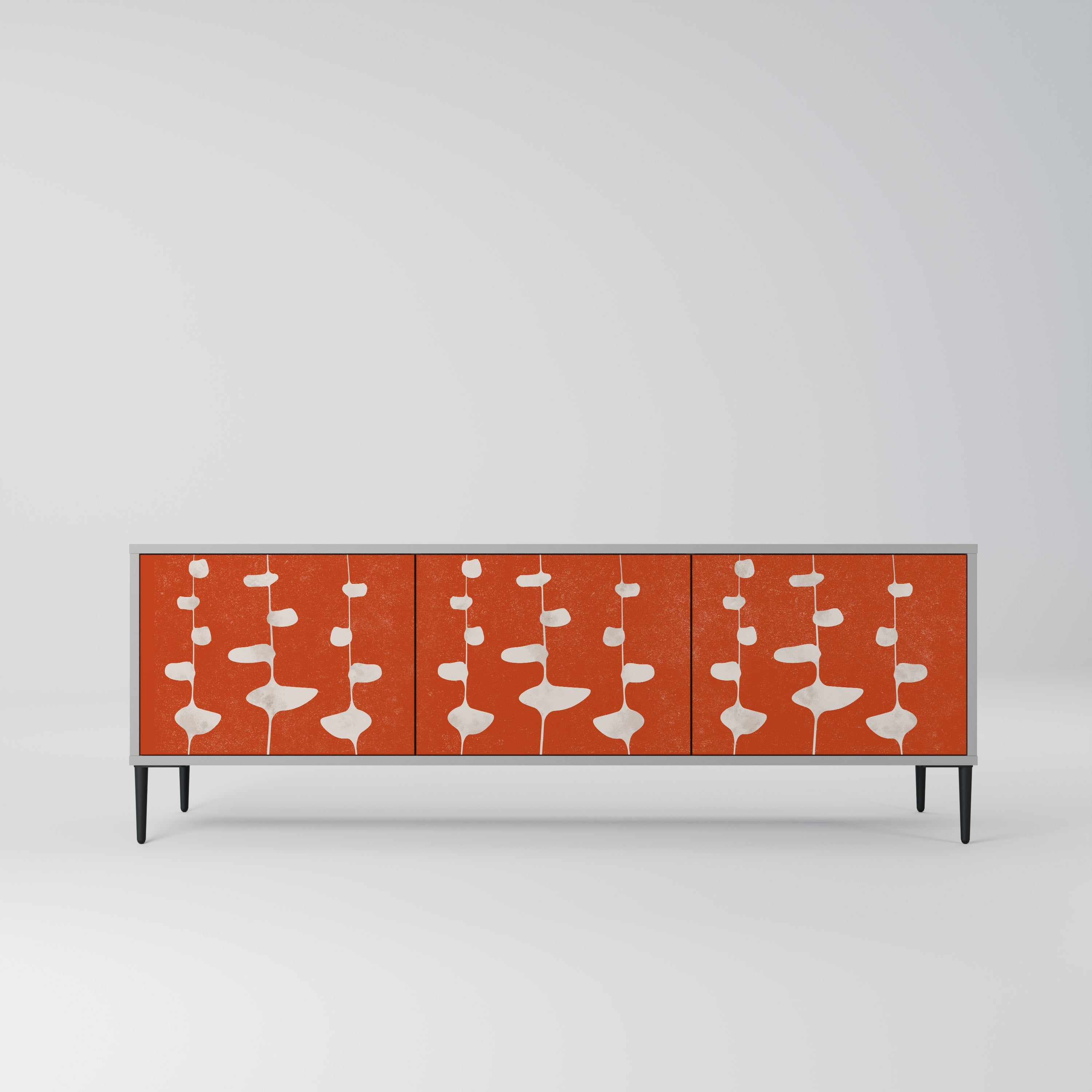 COURAGE MOLD 3-Door TV Stand in Grey Finish