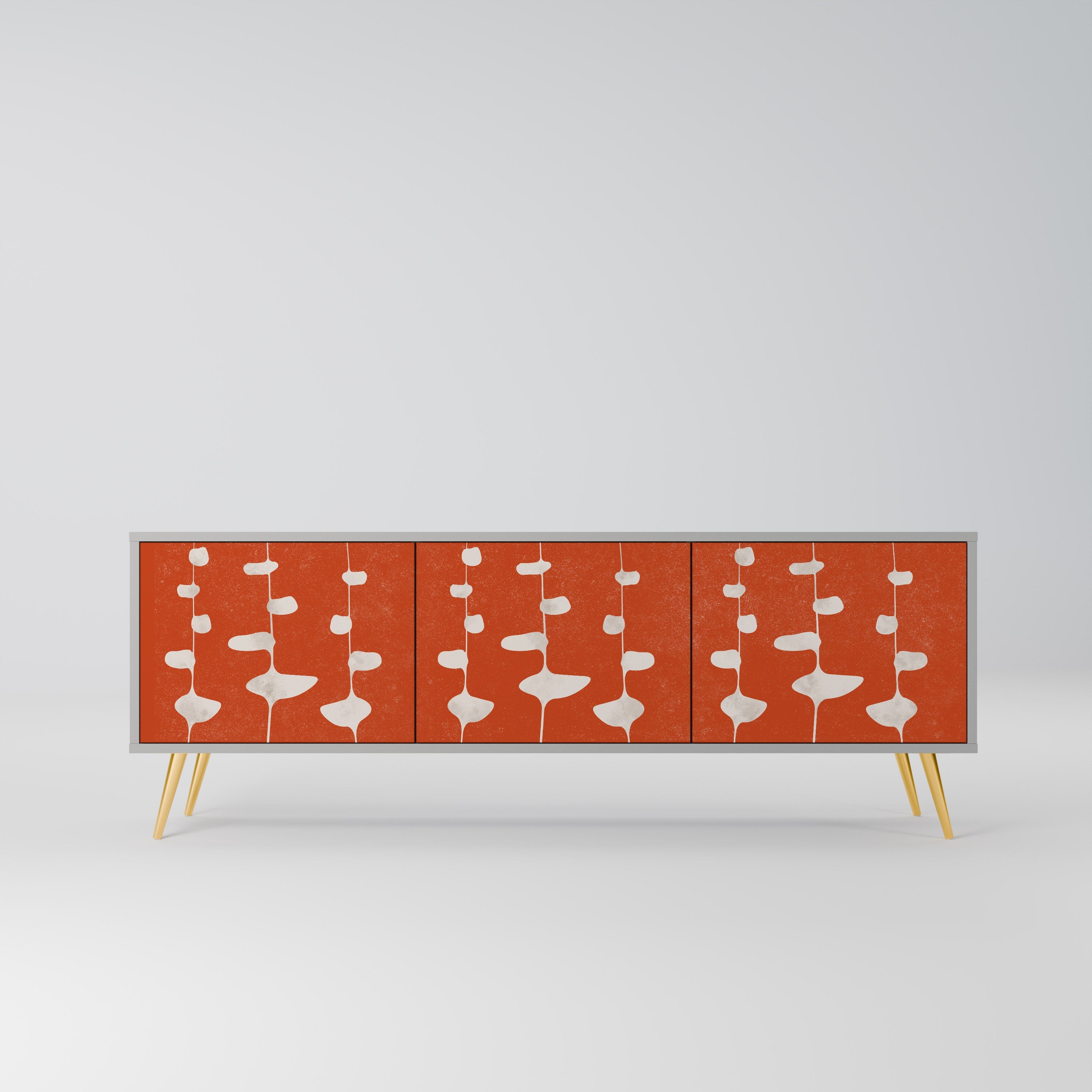 COURAGE MOLD 3-Door TV Stand in Grey Finish