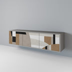 DELICATE MEMENTO TV-Lowboard mit 3 Türen in Grau