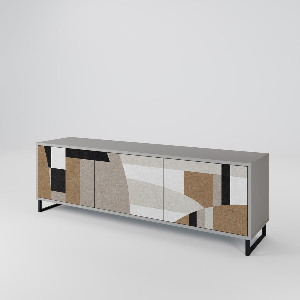 DELICATE MEMENTO TV-Lowboard mit 3 Türen in Grau