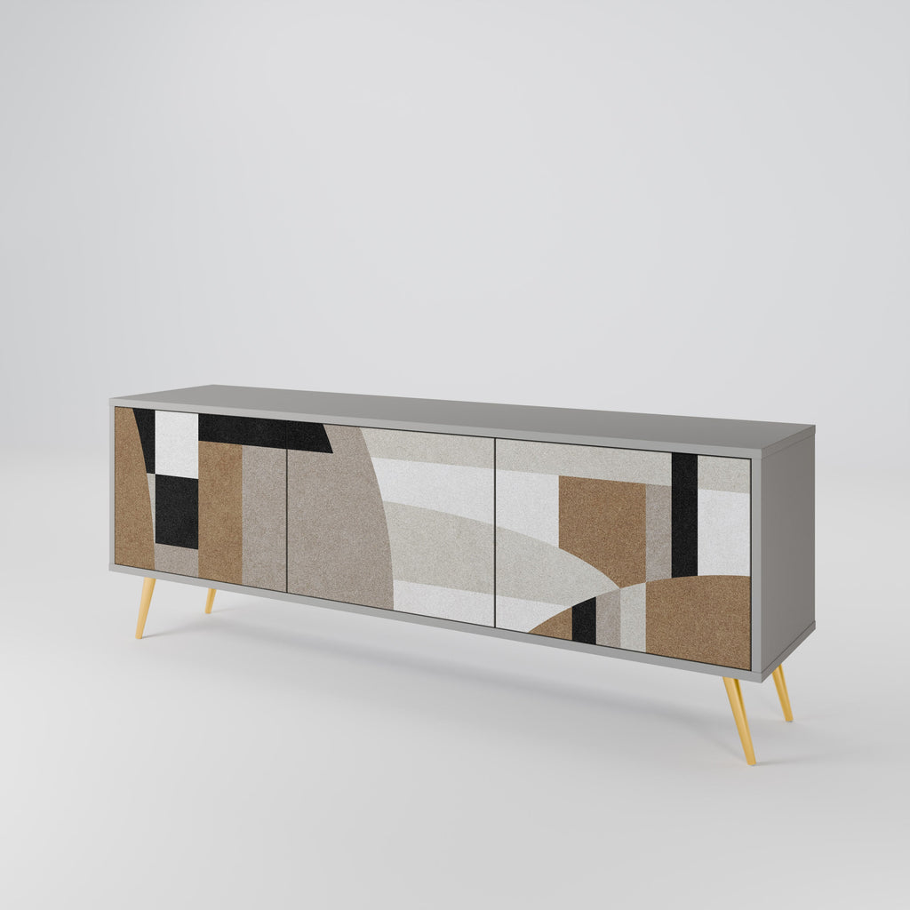 DELICATE MEMENTO TV-Lowboard mit 3 Türen in Grau