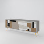 DELICATE MEMENTO TV-Lowboard mit 3 Türen in Grau