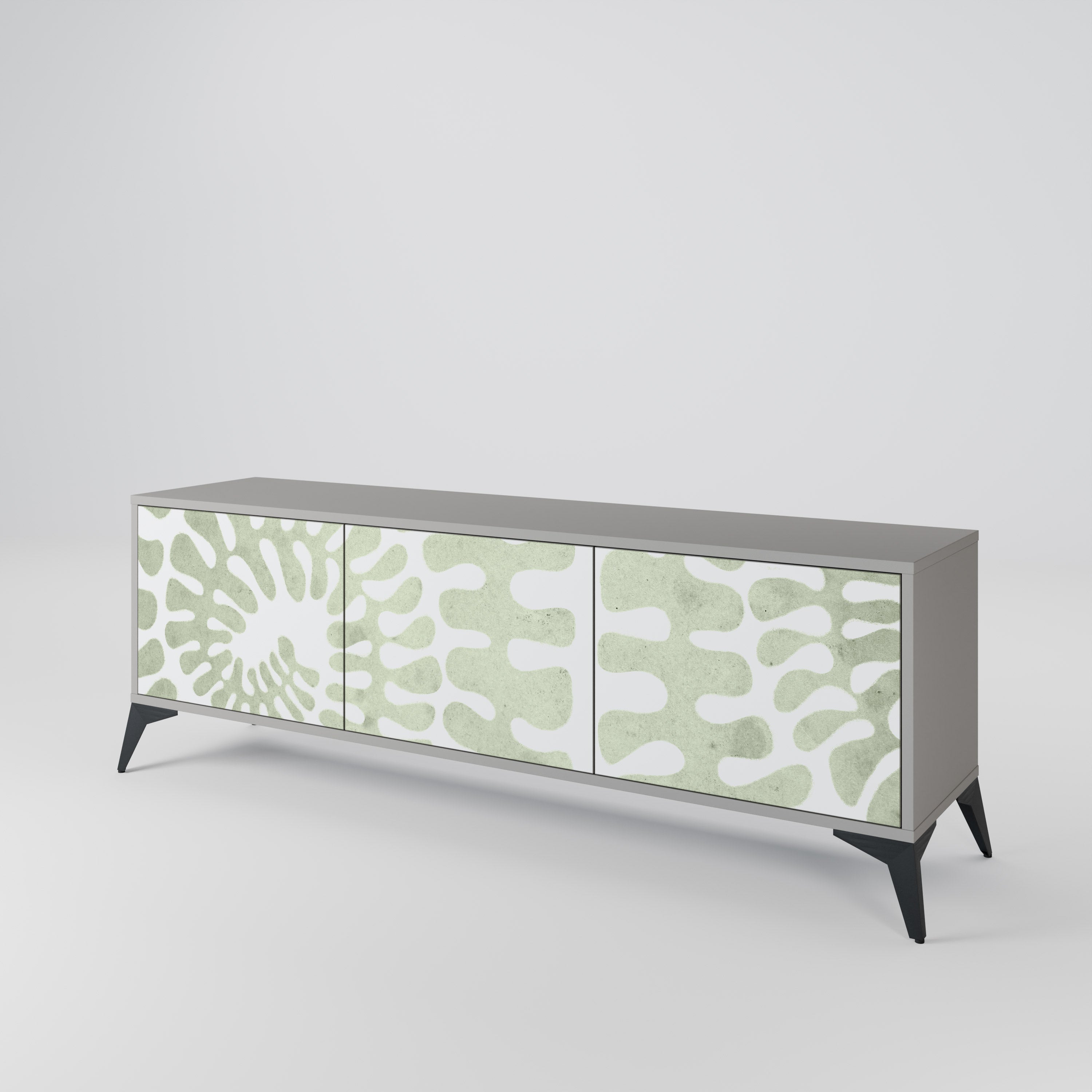 HELIX DANCE 3-Door TV Stand in Grey Finish