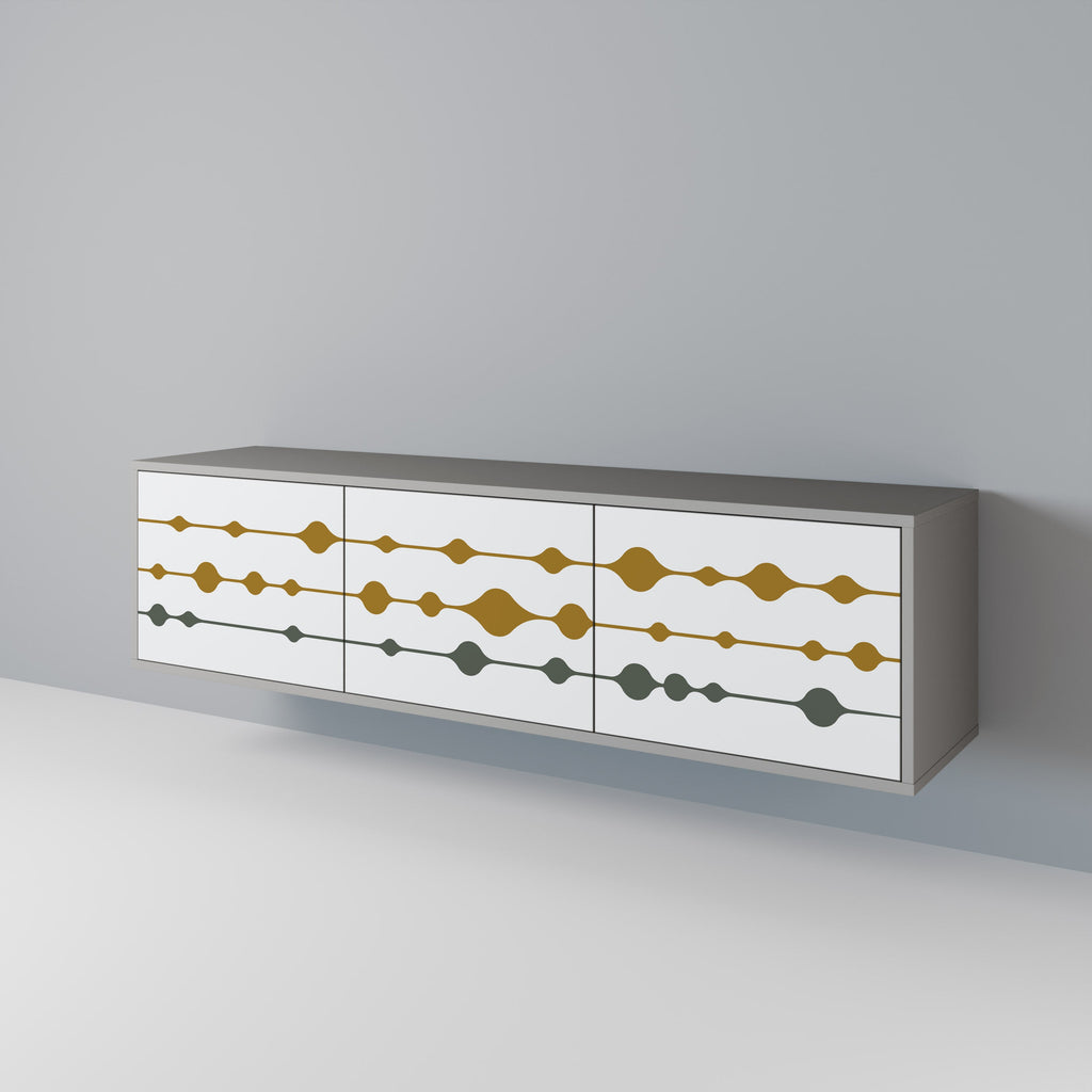 VIVID TONE 3-Door TV Stand in Grey Finish