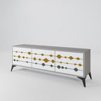 VIVID TONE 3-Door TV Stand in Grey Finish