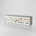 VIVID TONE 3-Door TV Stand in Grey Finish