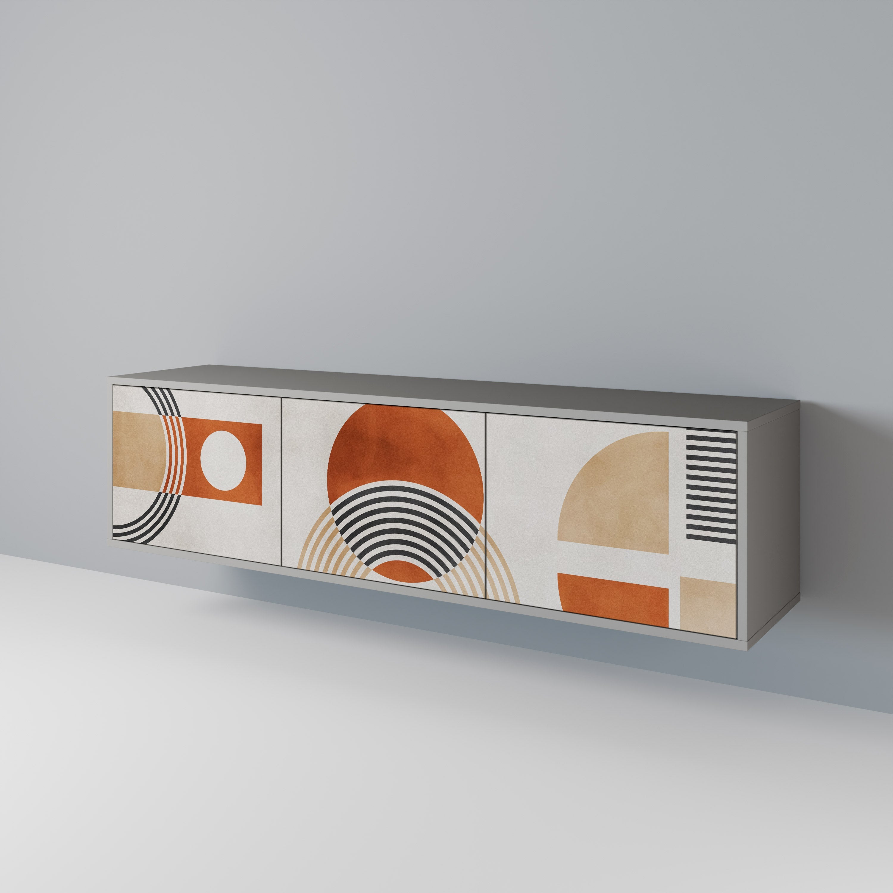 SPACE AROUND TV-Lowboard mit 3 Türen in Grau