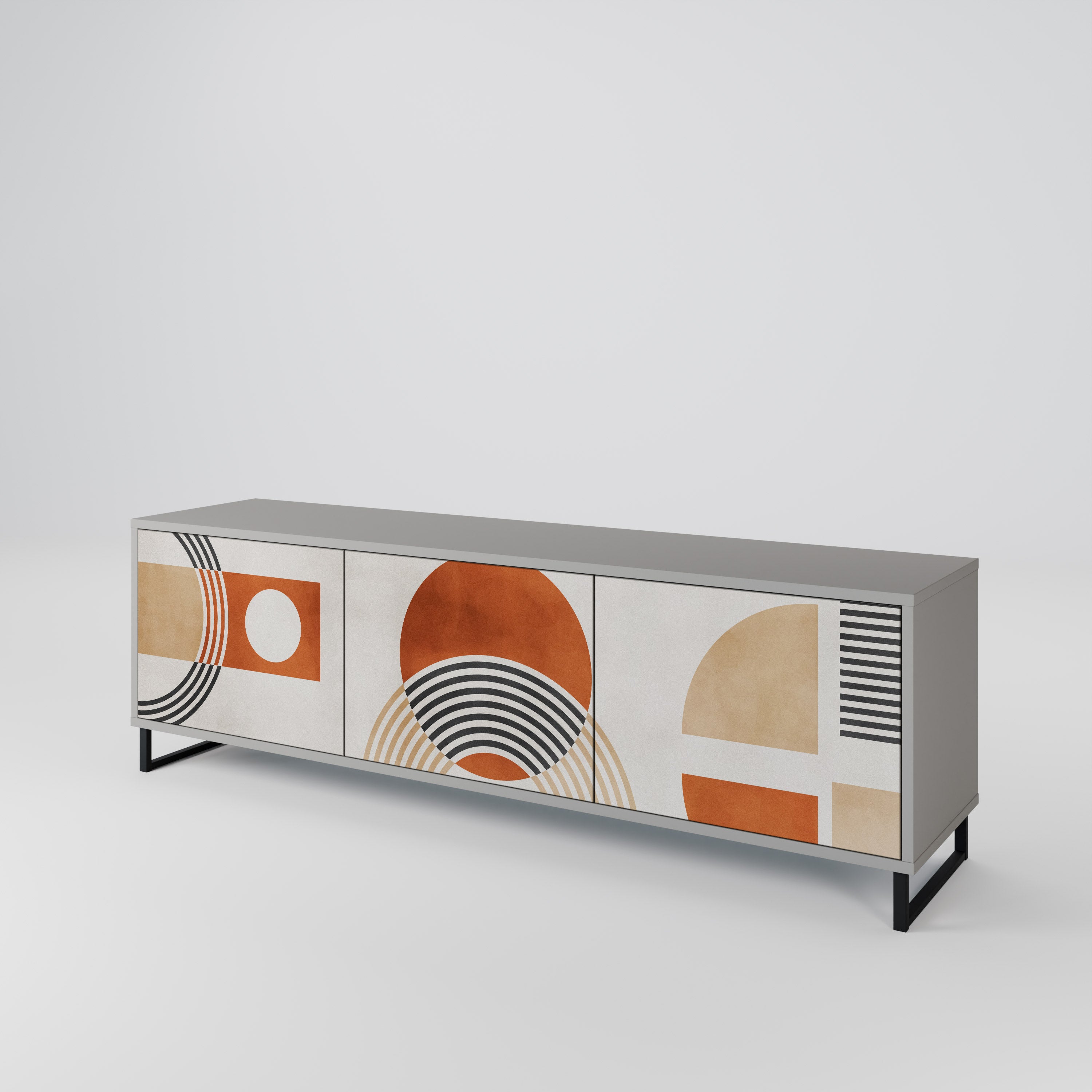 SPACE AROUND TV-Lowboard mit 3 Türen in Grau