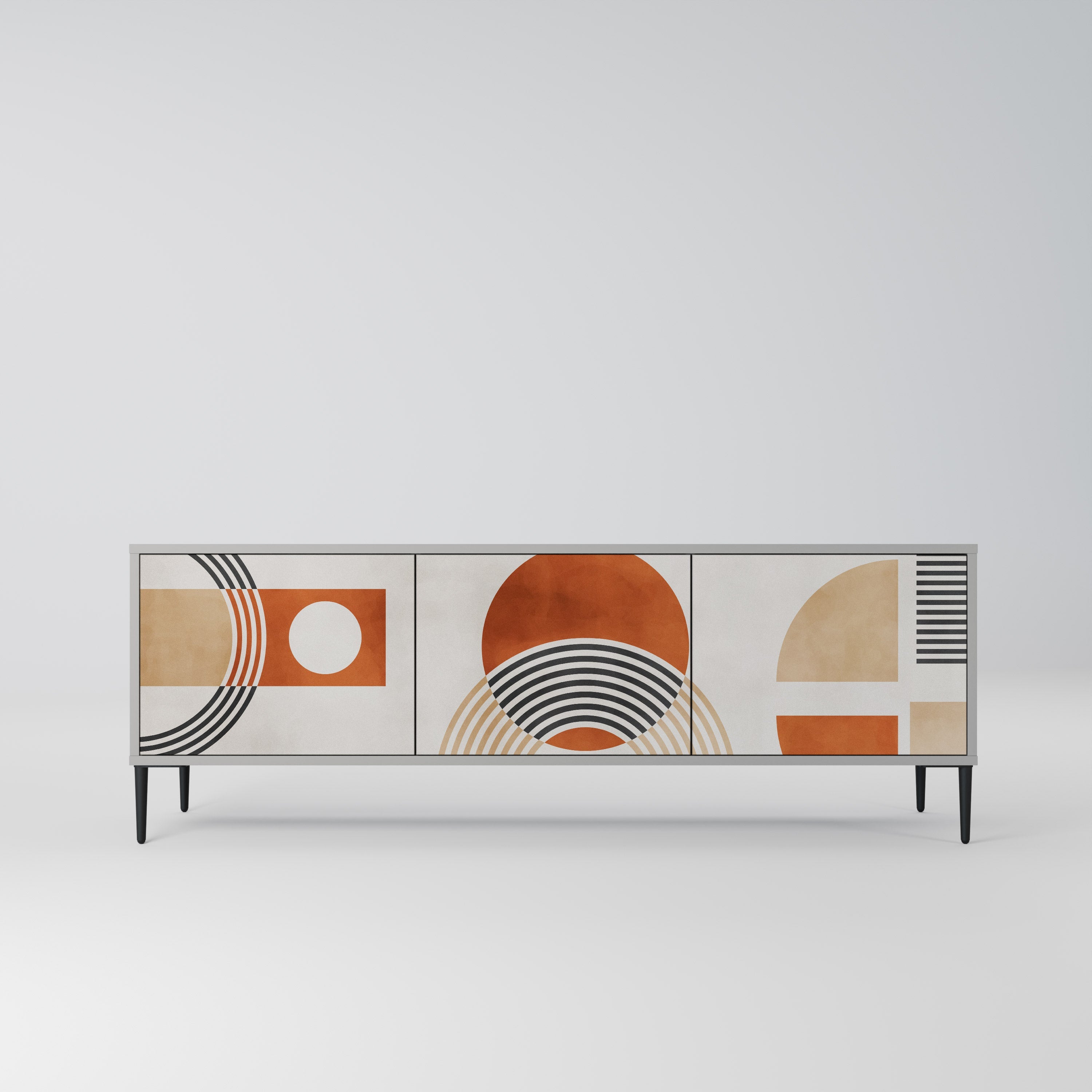 SPACE AROUND 3-Door TV Stand in Grey Finish