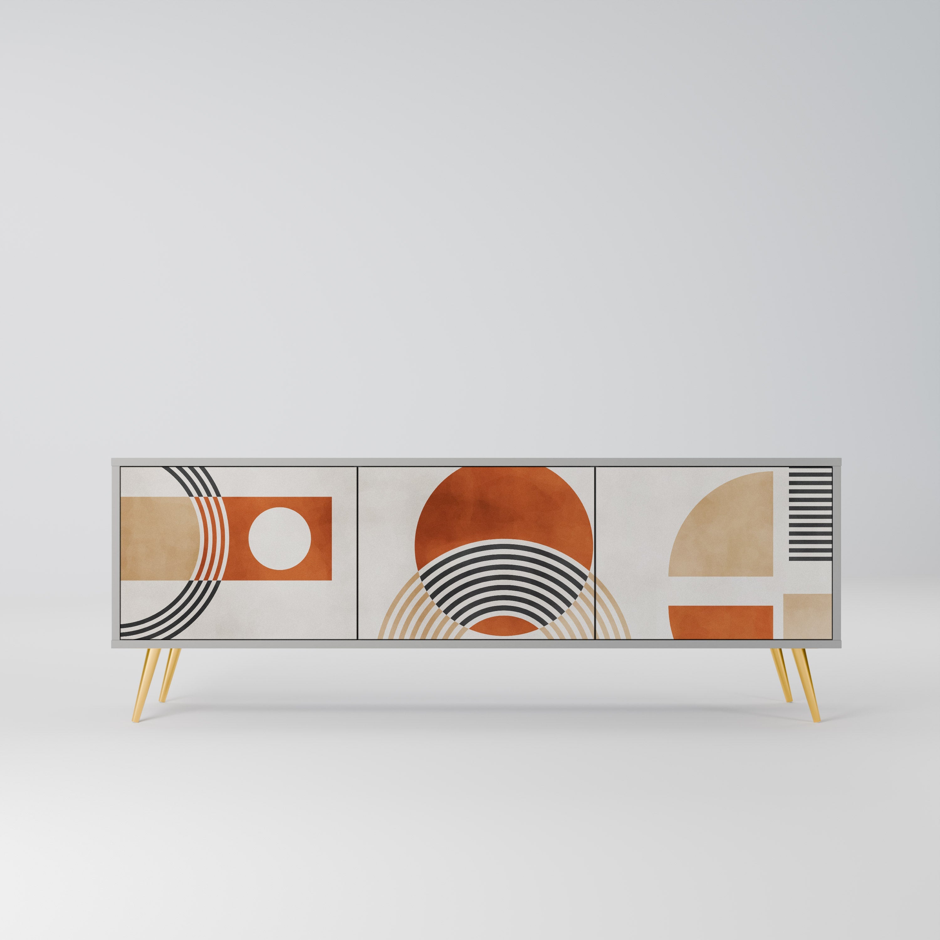 SPACE AROUND 3-Door TV Stand in Grey Finish